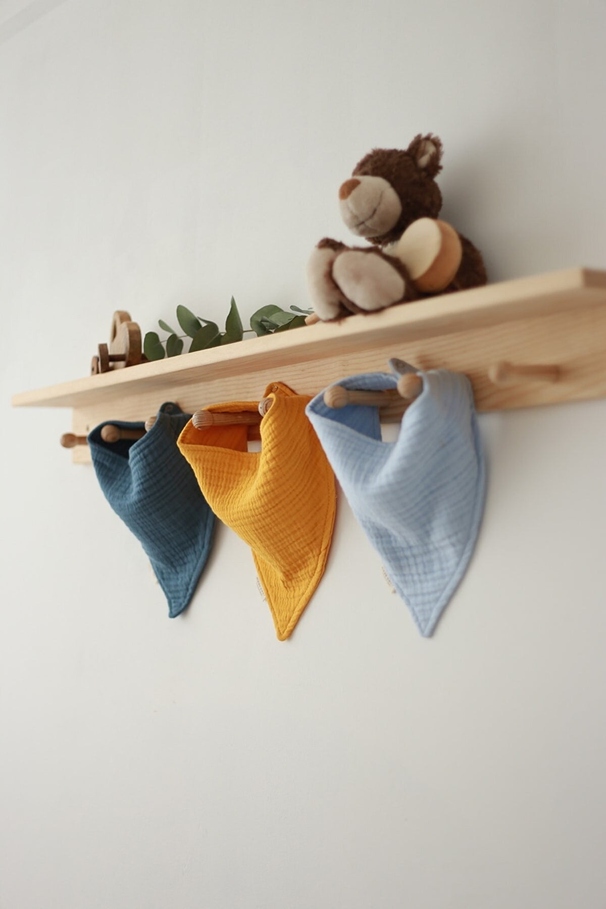 4 Katlı Müslin Bandana Önlük Seti - % 100 Pamuk (3 ADET) Boy
