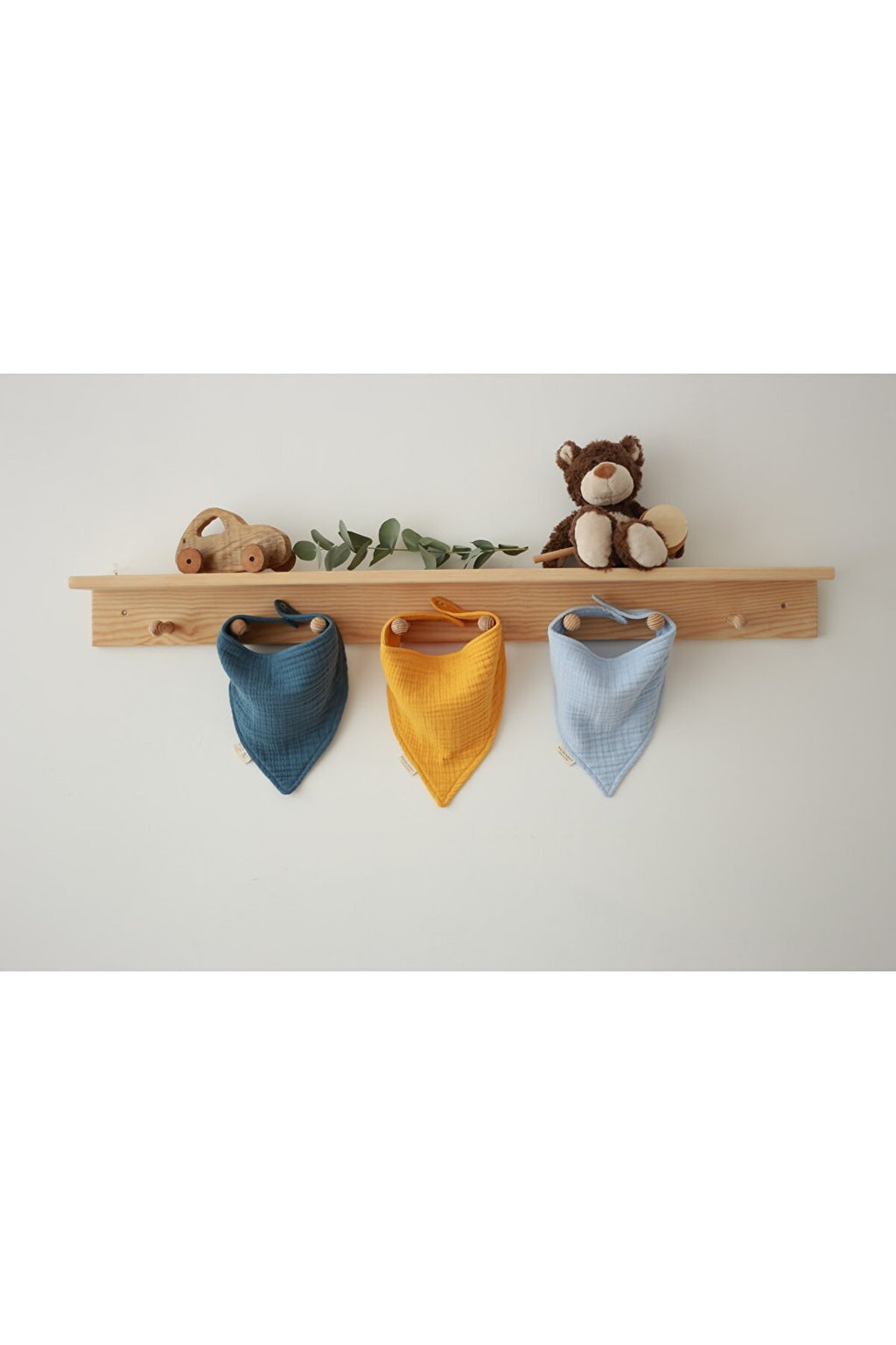 4 Katlı Müslin Bandana Önlük Seti - % 100 Pamuk (3 ADET) Boy