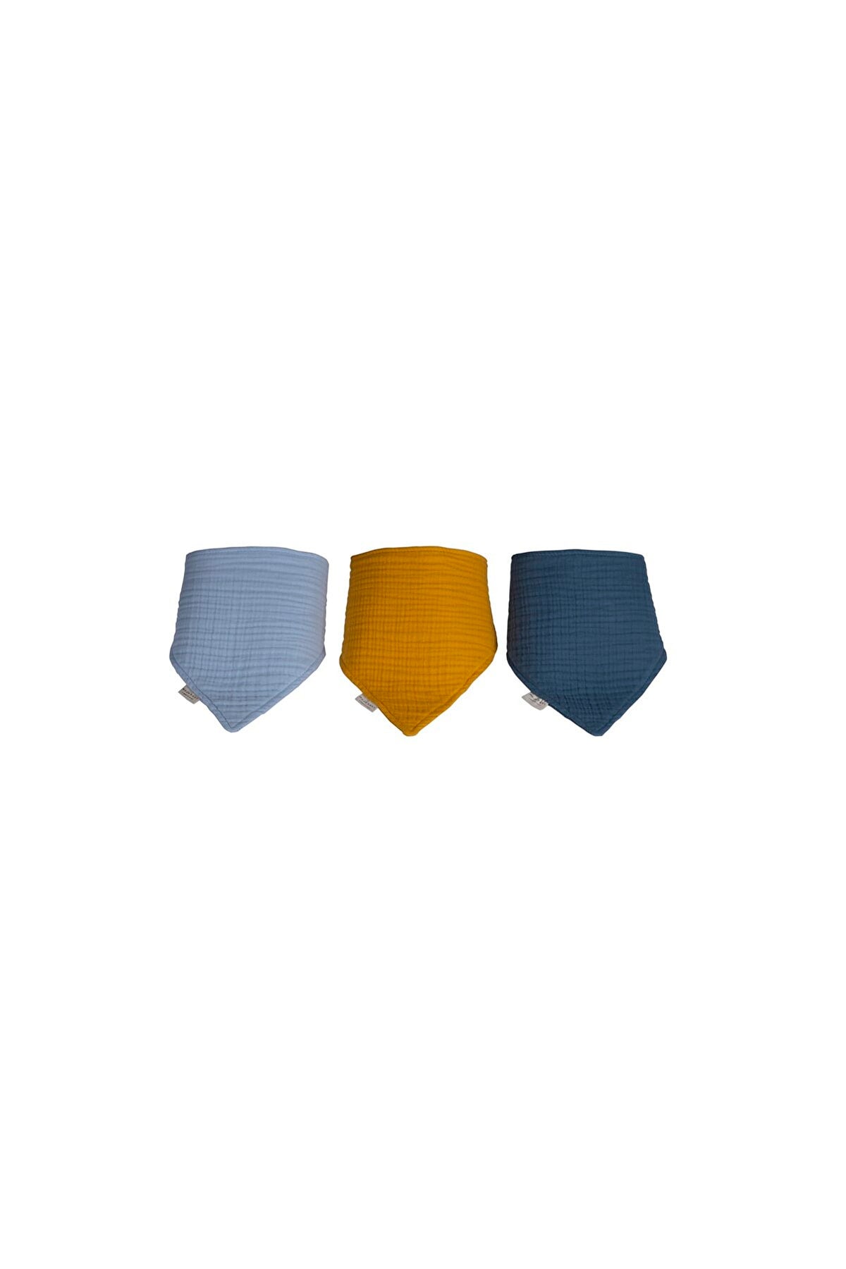 4 Katlı Müslin Bandana Önlük Seti - % 100 Pamuk (3 ADET) Boy