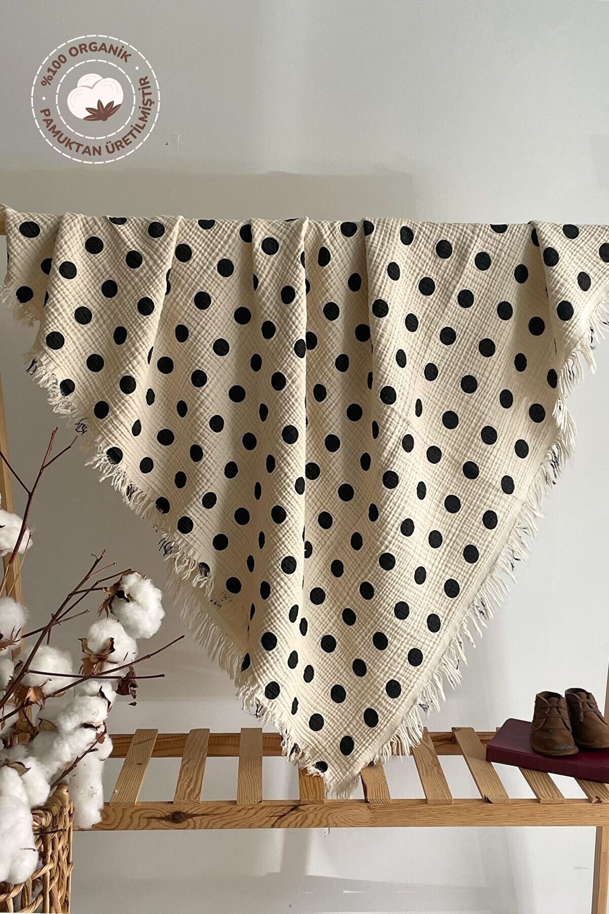 4 Katlı Müslin Krinkıl Bebek/çocuk Battaniyesi ve Örtüsü - 100*120 Cm %100 Organik