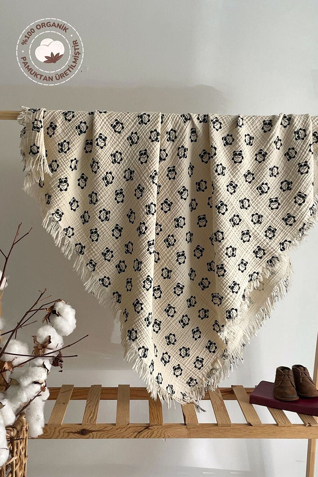 4 Katlı Müslin Krinkıl Bebek/çocuk Battaniyesi ve Örtüsü - 100*120 Cm %100 Organik