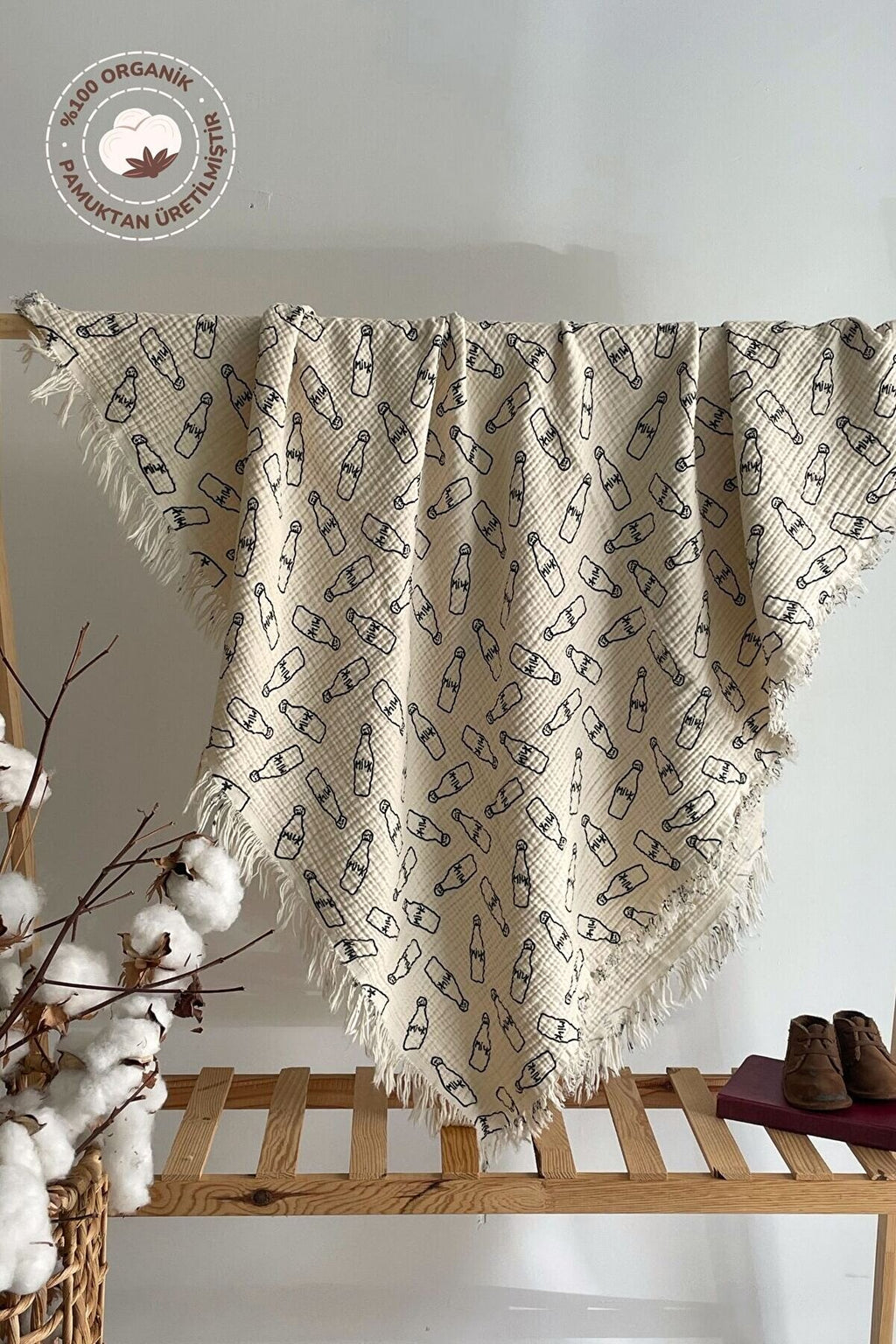 4 Katlı Müslin Krinkıl Bebek/çocuk Battaniyesi ve Örtüsü - 100*120 Cm %100 Organik