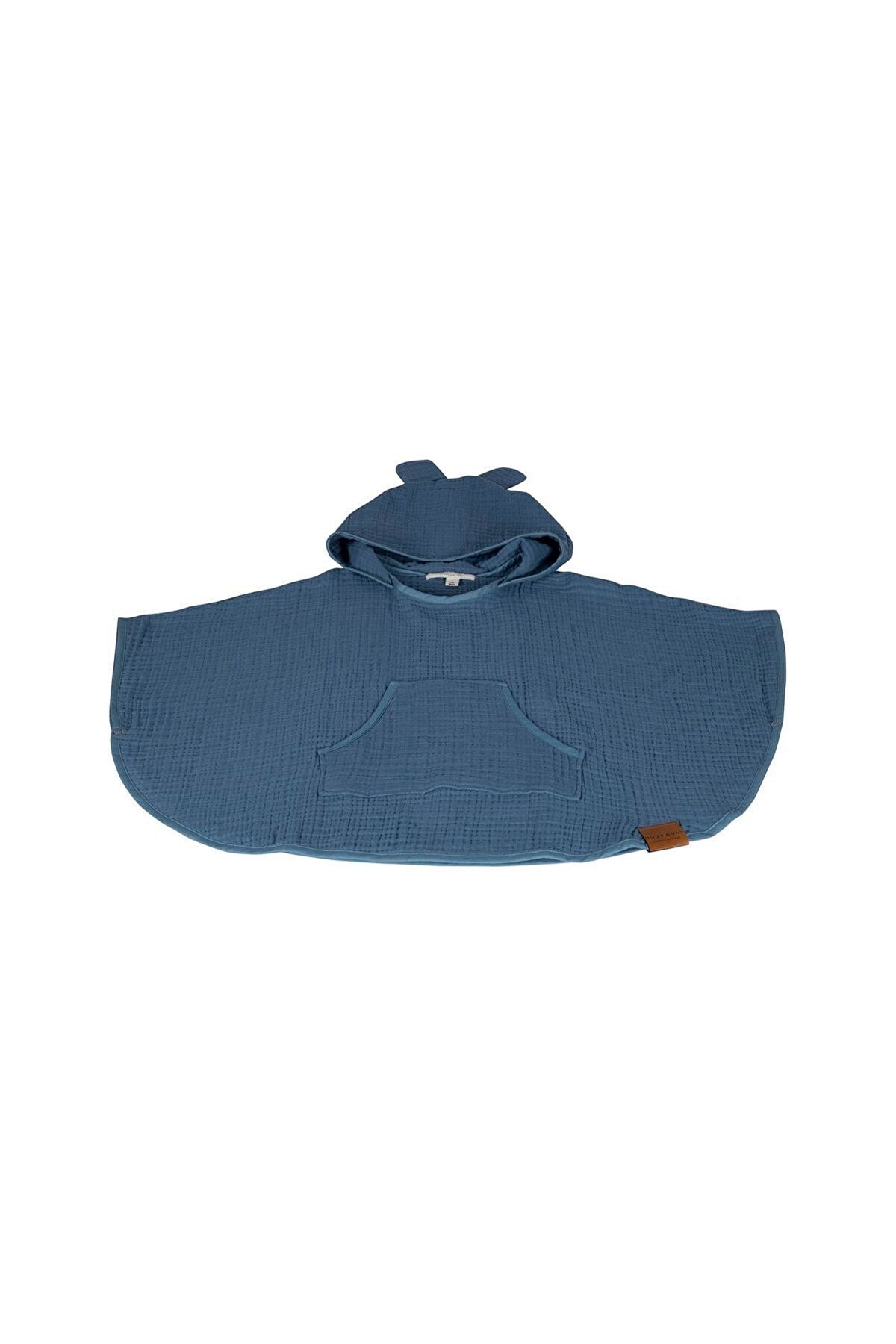 4 Katlı Müslin Panço – %100 Organik Pamuk - Indigo