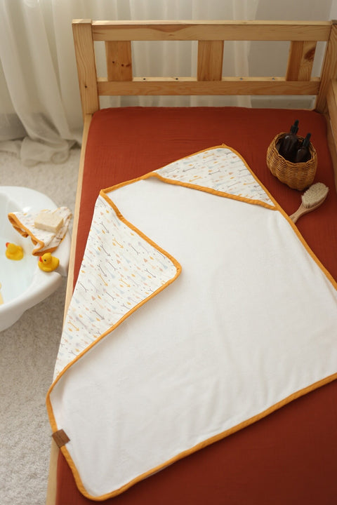 Çift Katlı Müslin Bebek Havlu Seti - %50 Bambu %50 Pamuk - Hello Baby Koleksiyonu