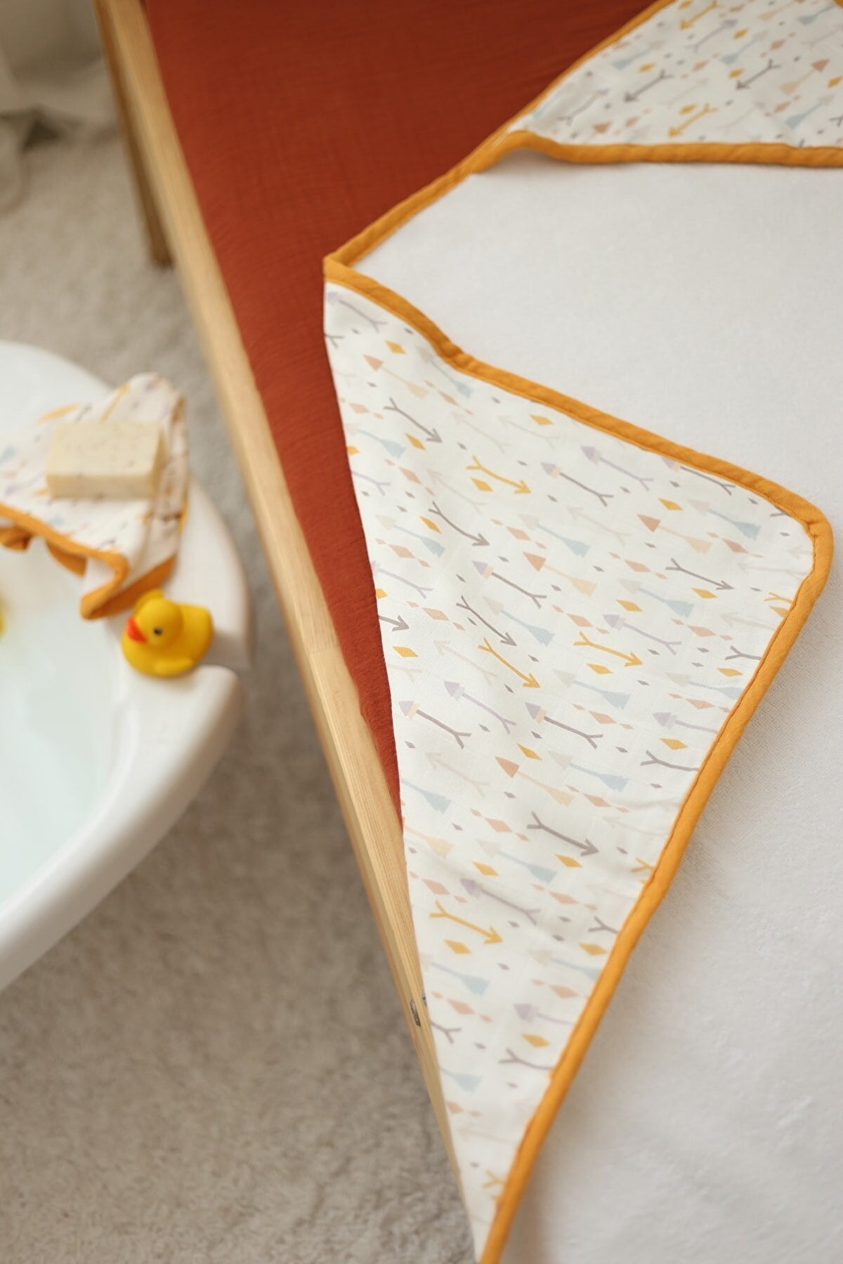 Çift Katlı Müslin Bebek Havlu Seti - %50 Bambu %50 Pamuk - Hello Baby Koleksiyonu