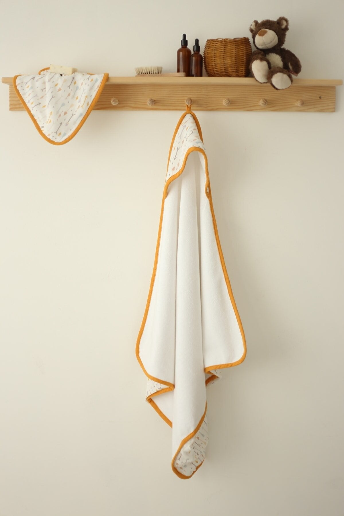 Çift Katlı Müslin Bebek Havlu Seti - %50 Bambu %50 Pamuk - Hello Baby Koleksiyonu
