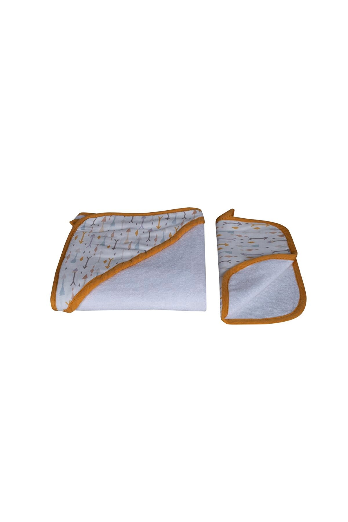 Çift Katlı Müslin Bebek Havlu Seti - %50 Bambu %50 Pamuk - Hello Baby Koleksiyonu