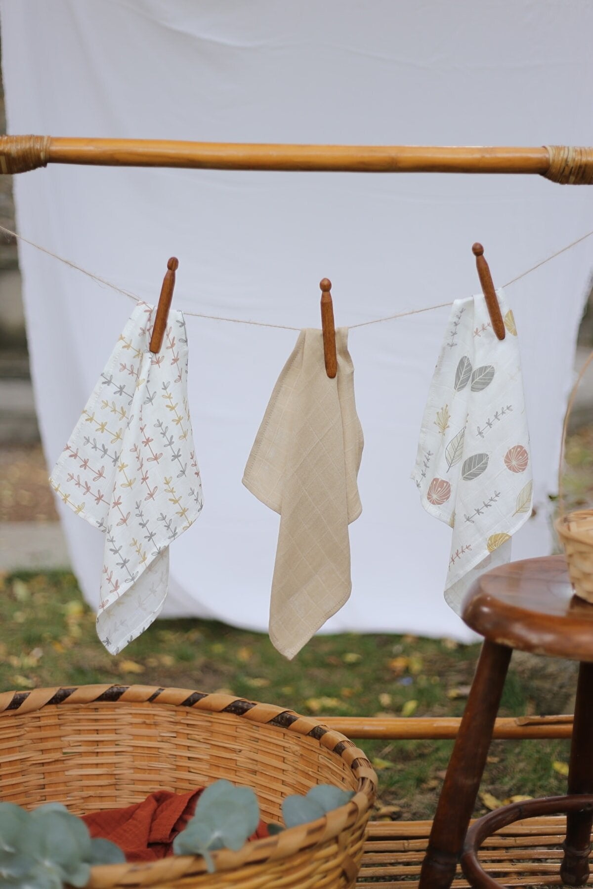 Çift Katlı Müslin Bebek Mendili(6 Adet) - %50 Bambu %50 Pamuk - Vintage Koleksiyonu
