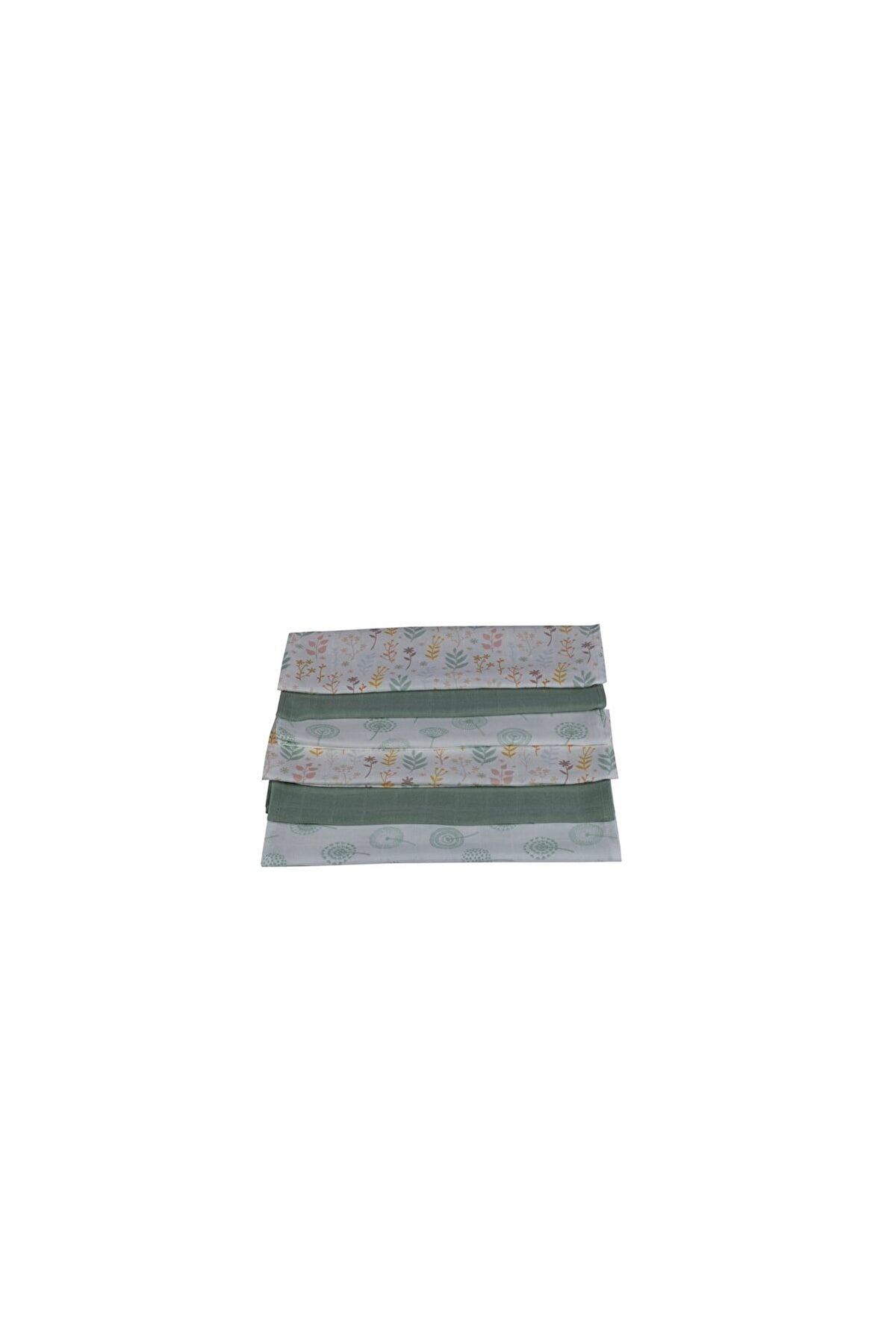 Çift Katlı Müslin Bebek Mendili(6 Adet) - %50 Bambu %50 Pamuk - Floral Koleksiyonu