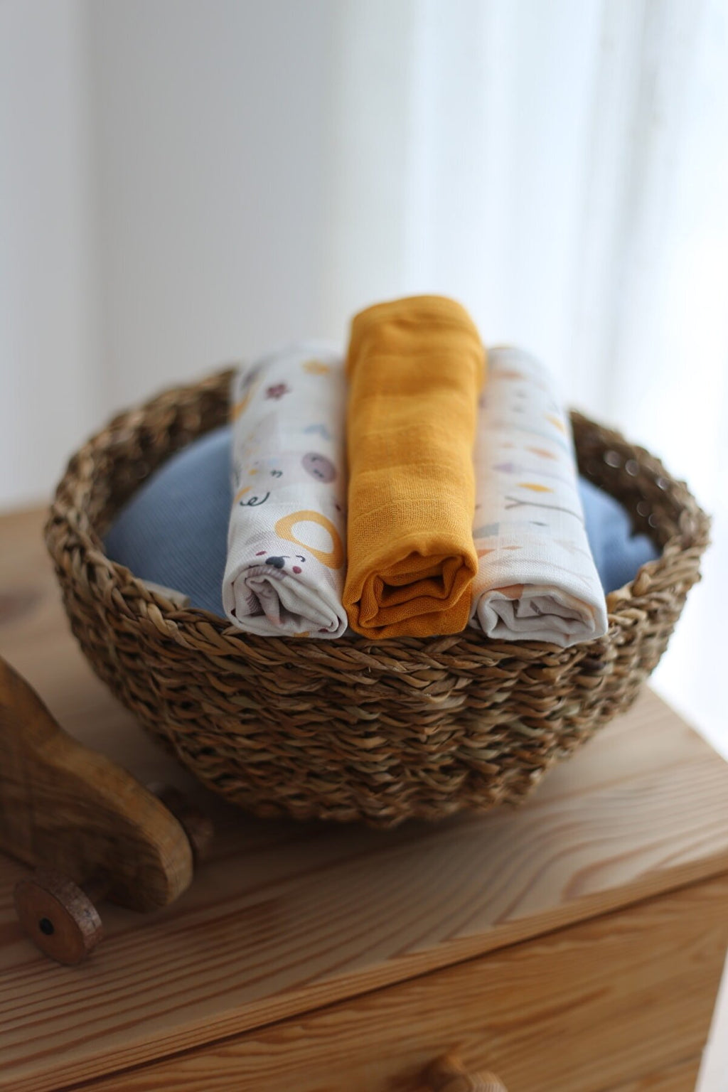Çift Katlı Müslin Bebek Mendili(6 Adet) - %50 Bambu %50 Pamuk - Hello Baby Koleksiyonu