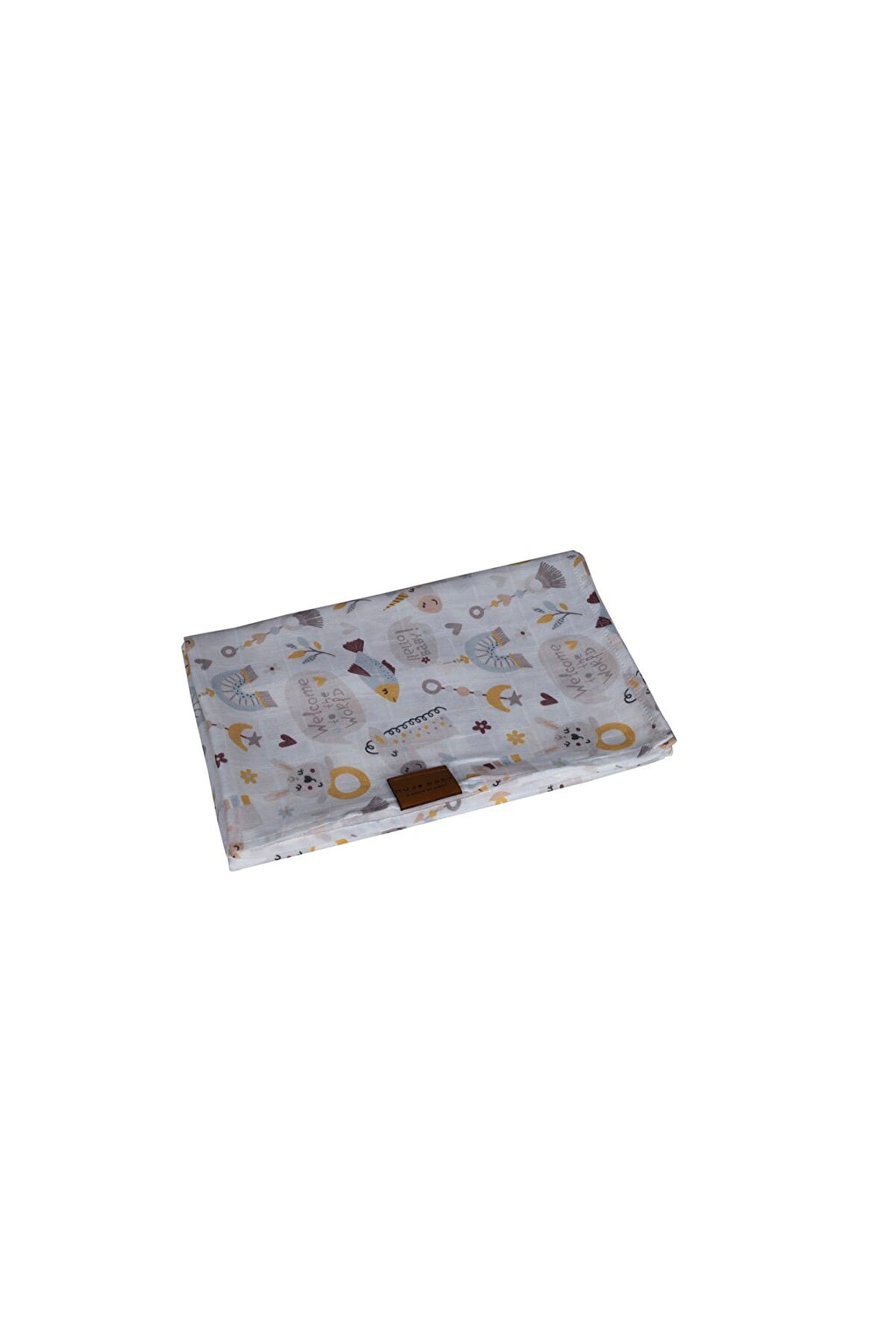 Çift Katlı Müslin Örtü 115*115 - Organik % 50 Bambu %50 Pamuk - Hello Baby Koleksiyonu