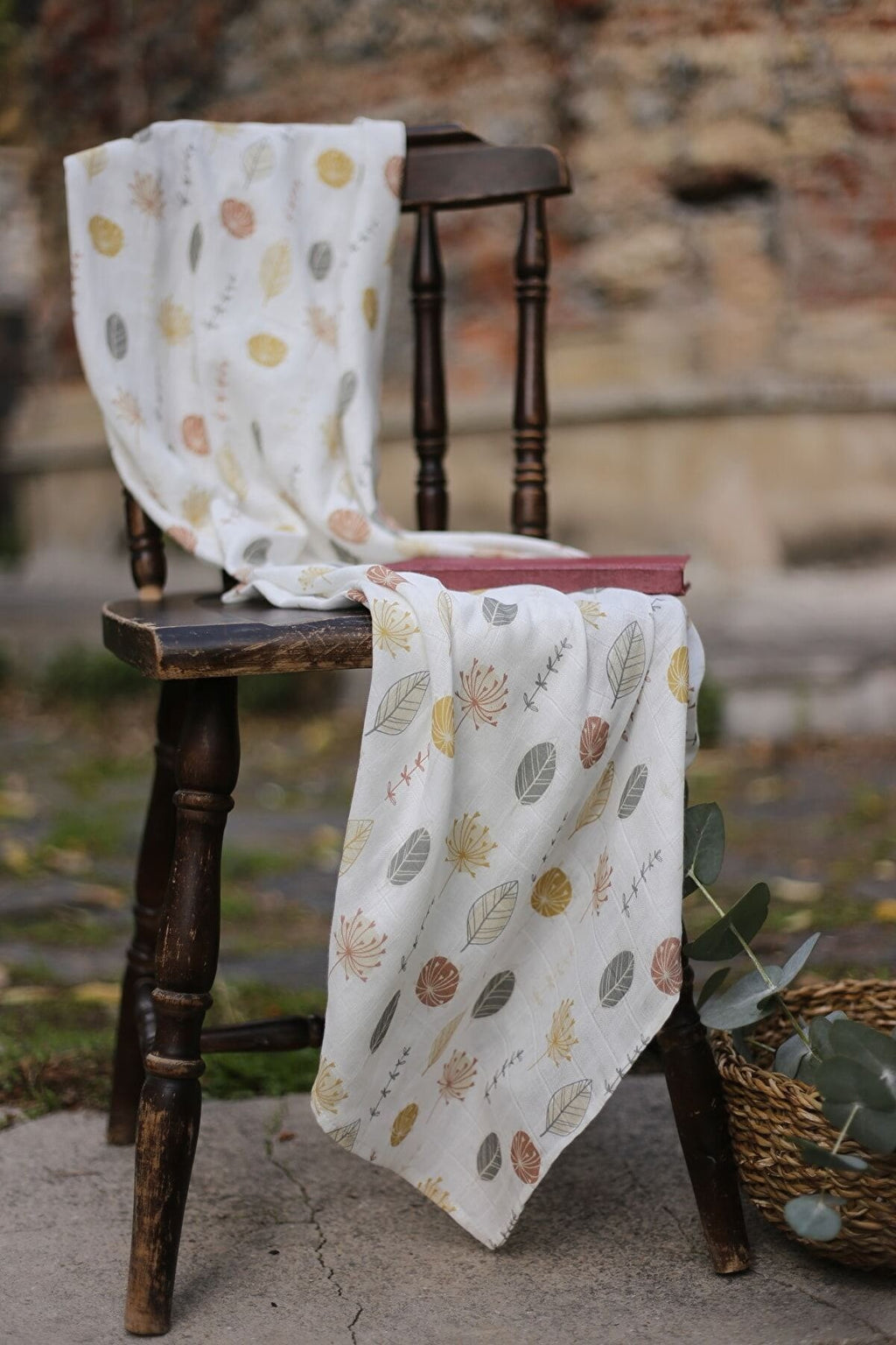 Çift Katlı Müslin Örtü 115*115 - Organik % 50 Bambu %50 Pamuk - Vintage Koleksiyonu