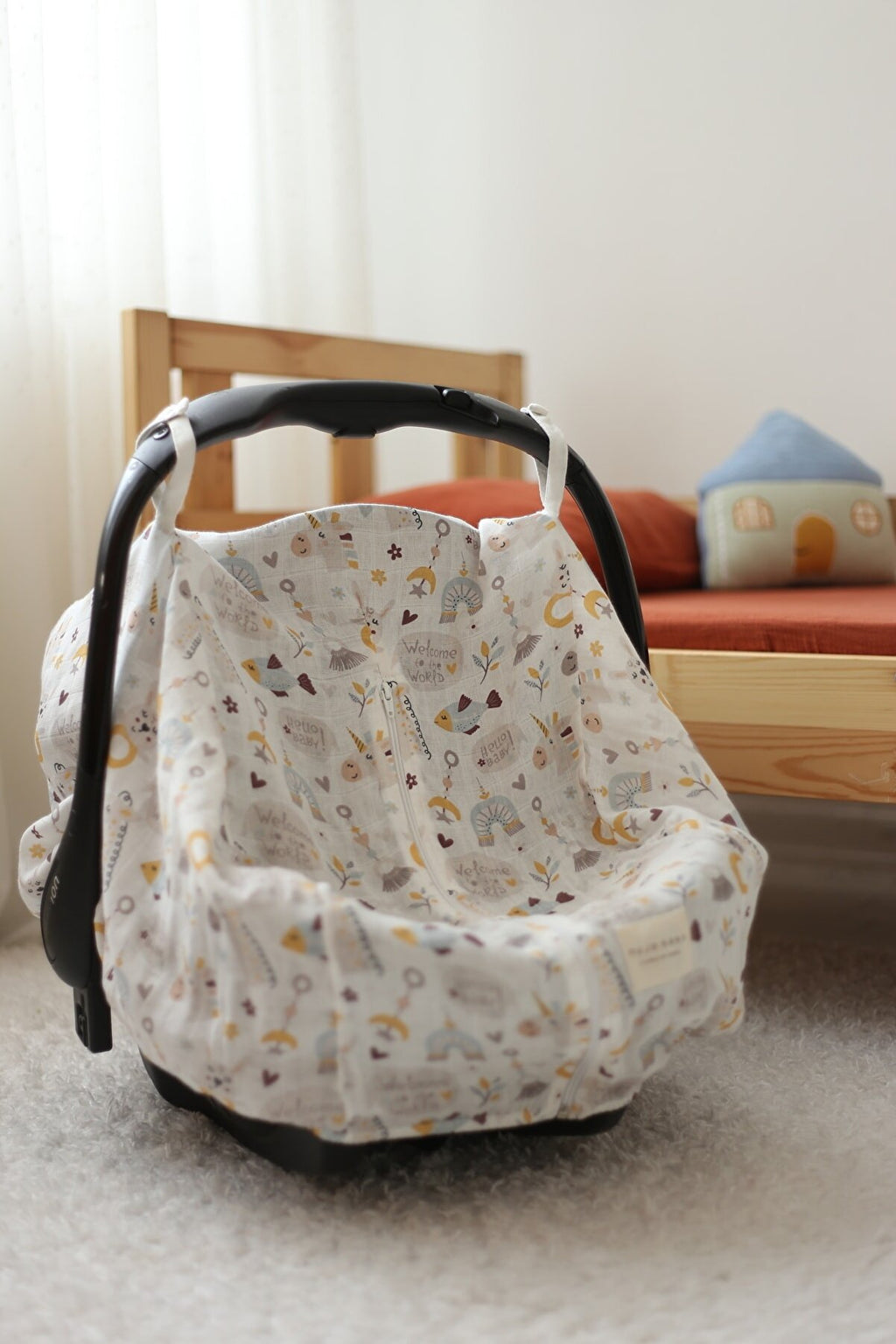 Çift Katlı Müslin Puset Örtüsü Hello Baby Koleksiyonu