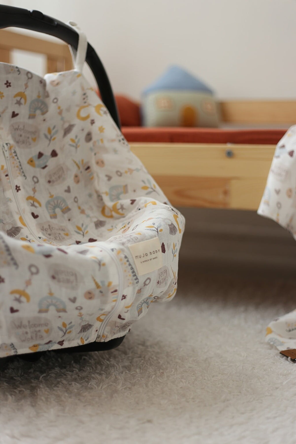 Çift Katlı Müslin Puset Örtüsü Hello Baby Koleksiyonu