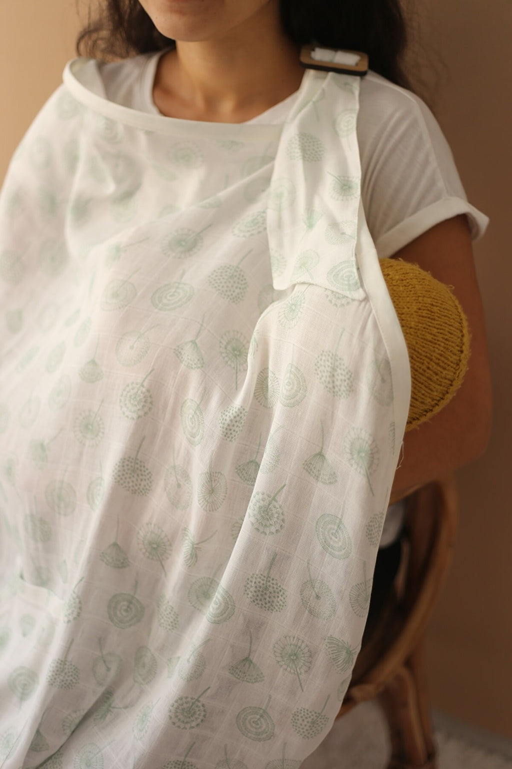 Çift Katlı Organik Müslin Emzirme Örtüsü - % 50 Bambu %50 Pamuk - Floral Koleksiyonu
