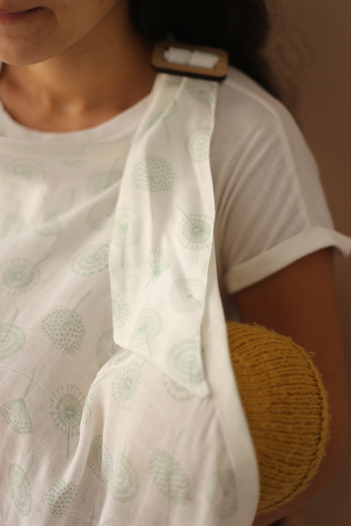 Çift Katlı Organik Müslin Emzirme Örtüsü - % 50 Bambu %50 Pamuk - Floral Koleksiyonu