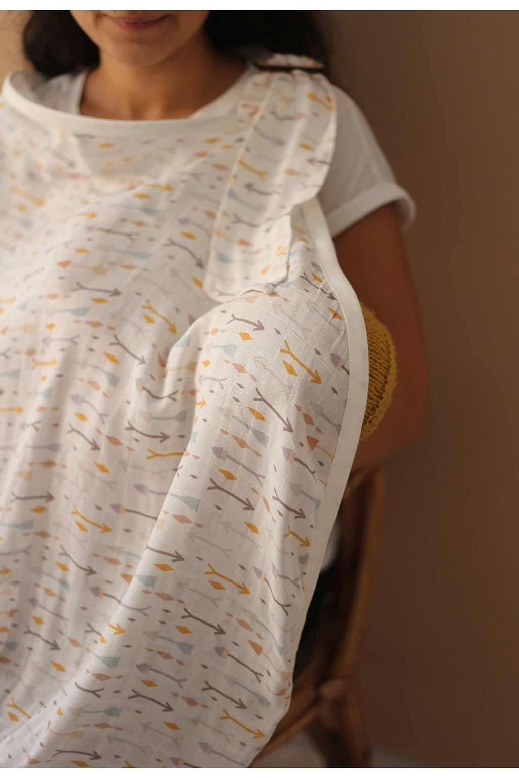 Çift Katlı Organik Müslin Emzirme Örtüsü - % 50 Bambu %50 Pamuk - Hello Baby Koleksiyonu