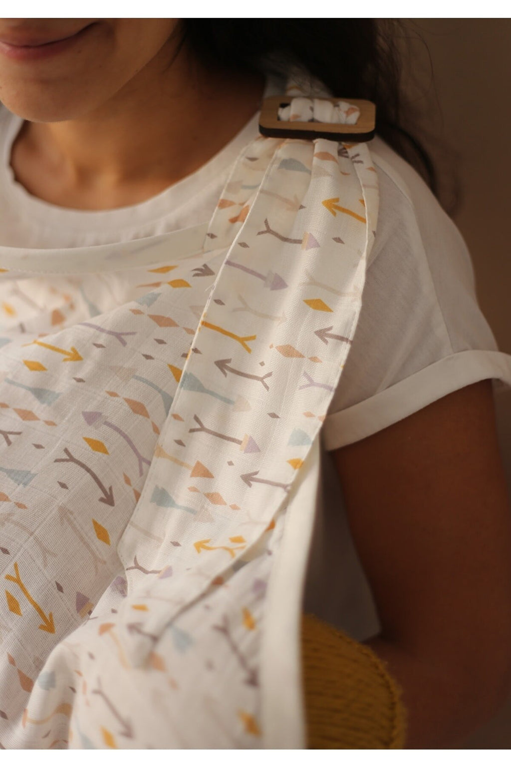 Çift Katlı Organik Müslin Emzirme Örtüsü - % 50 Bambu %50 Pamuk - Hello Baby Koleksiyonu