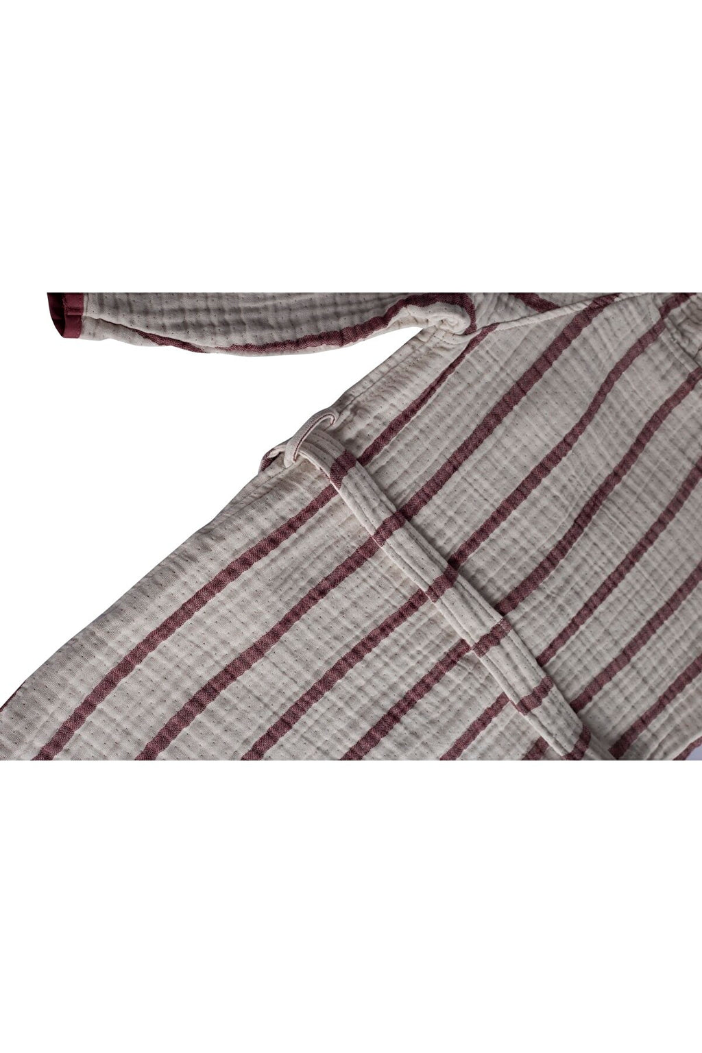 Çizgili Multi Müslin Bornoz – Bordo