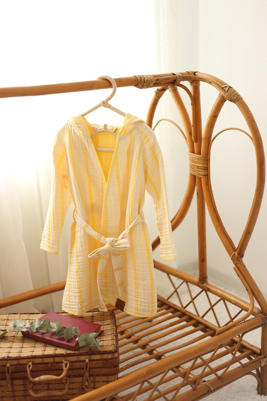 Çizgili Multi Müslin Bornoz – Sarı