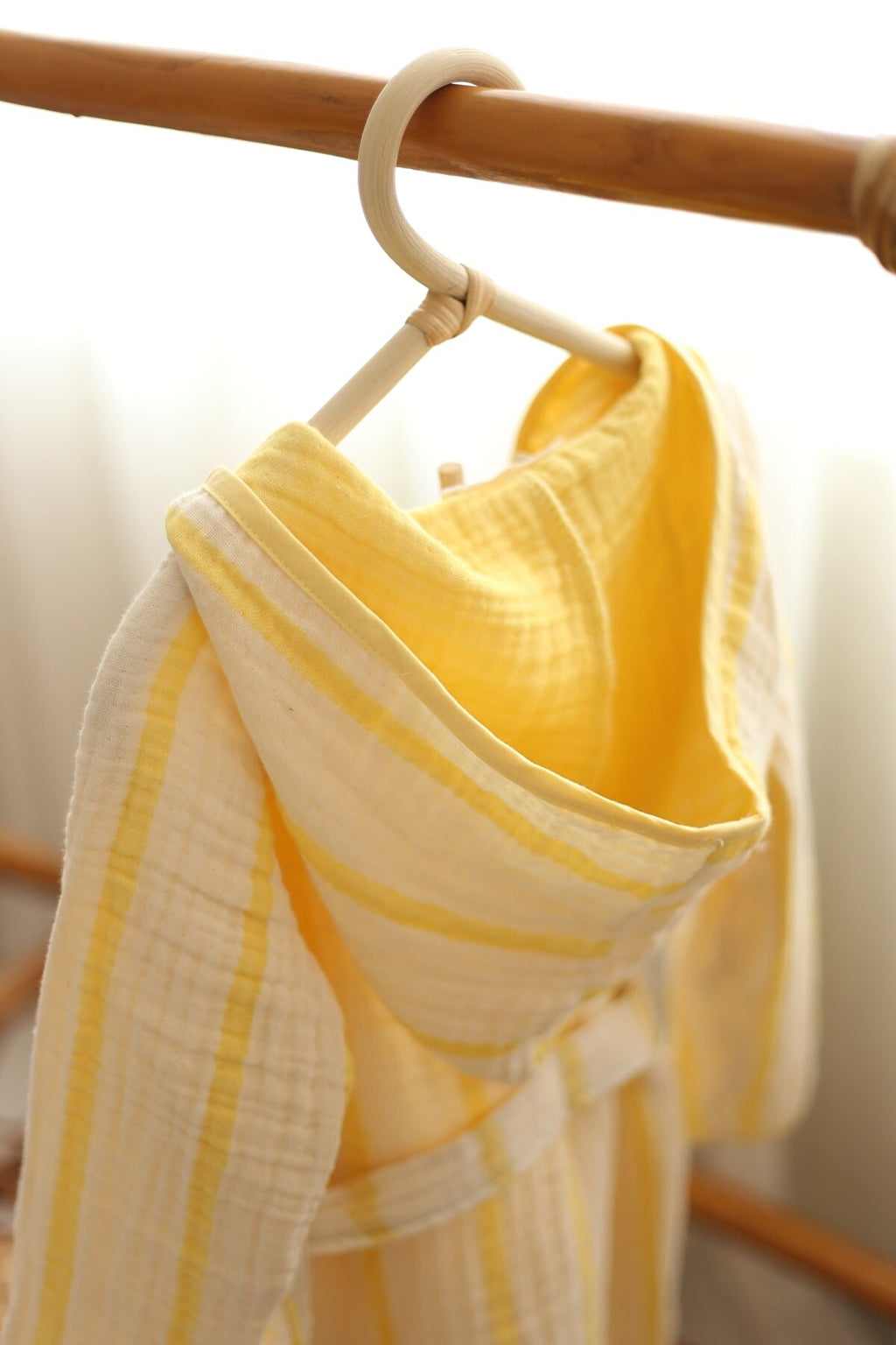 Çizgili Multi Müslin Bornoz – Sarı