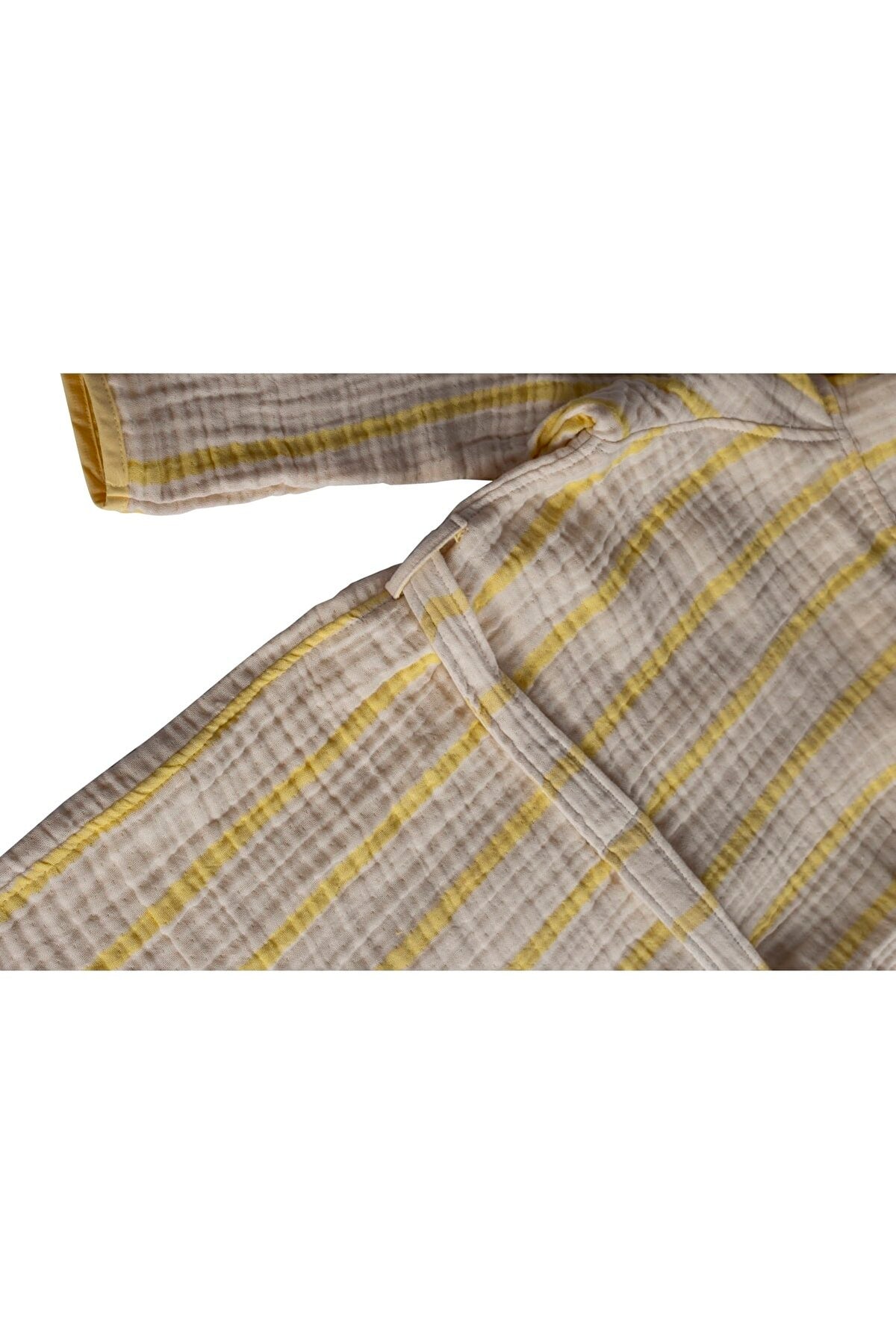 Çizgili Multi Müslin Bornoz – Sarı