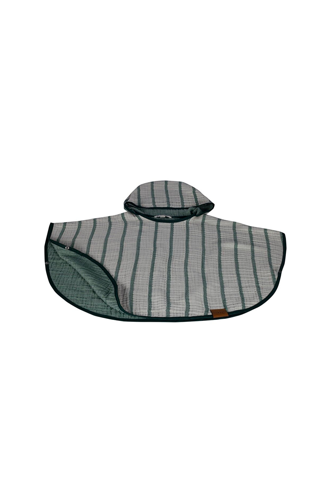 Çizgili Multi Müslin Panço – Yeşil