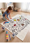Çocuklar İçin Dev Boyama Yer Örtüsü - Eğitici Aktivite Örtüsü - 100x150 Cm - Sulu Boya Hediyeli