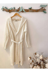 Kadın-erkek Bornoz/sabahlık/kimono Waffle Kumaş %100 Organik Pamuk