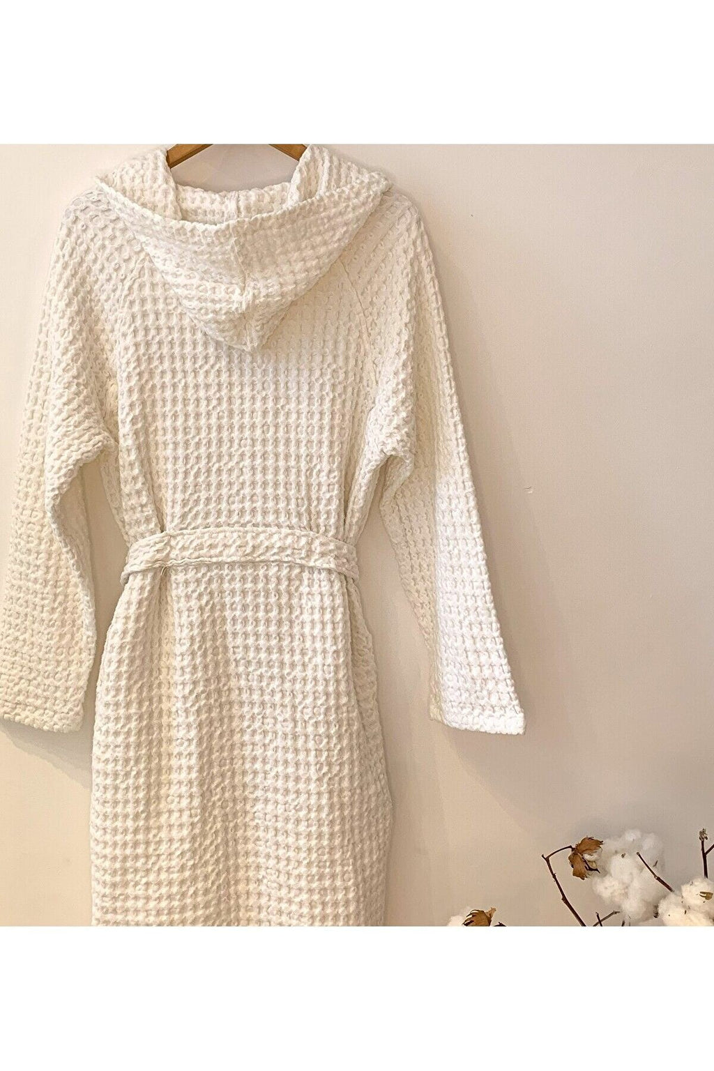 Kadın-erkek Bornoz/sabahlık/kimono Waffle Kumaş %100 Organik Pamuk