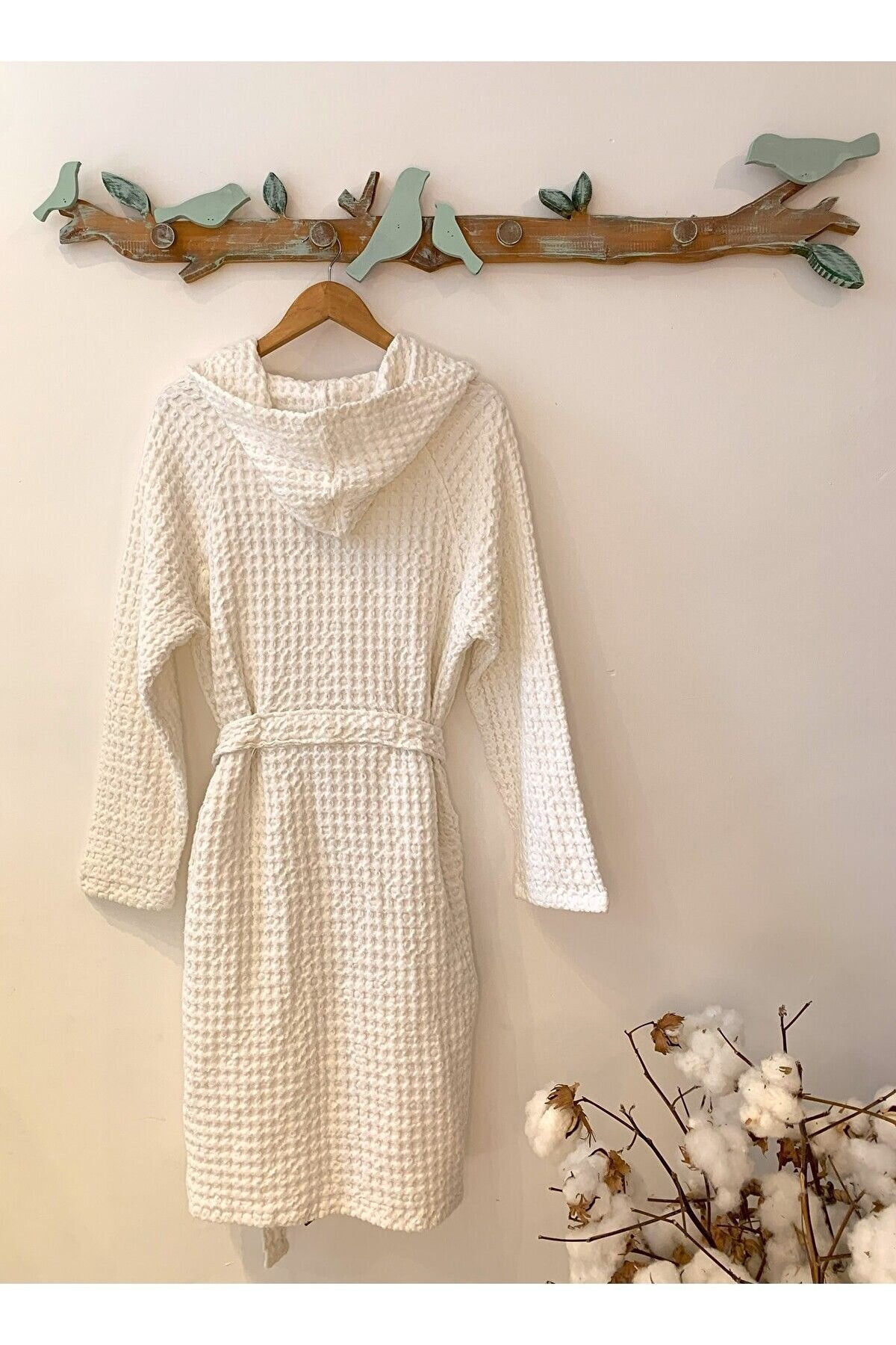 Kadın-erkek Bornoz/sabahlık/kimono Waffle Kumaş %100 Organik Pamuk