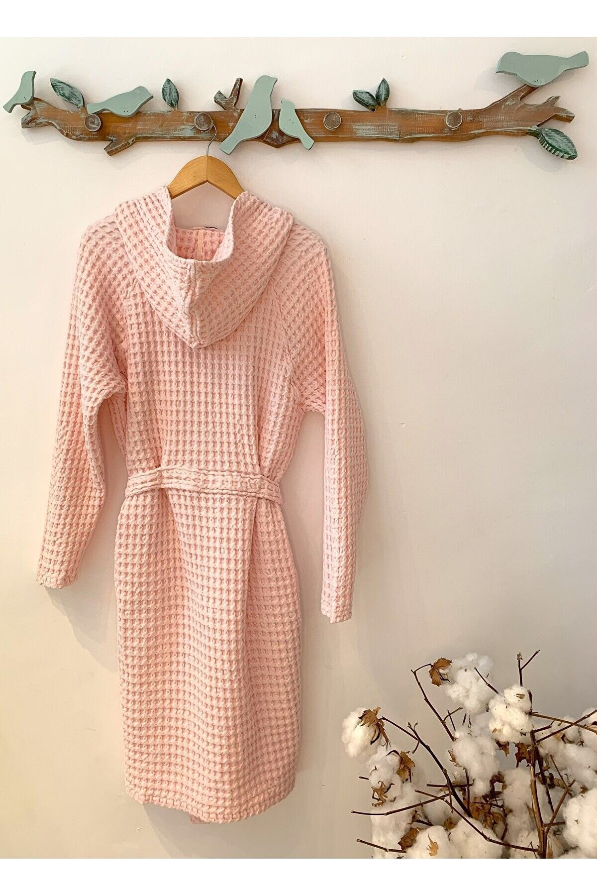 Kadın-erkek Bornoz/sabahlık/kimono Waffle Kumaş %100 Organik Pamuk