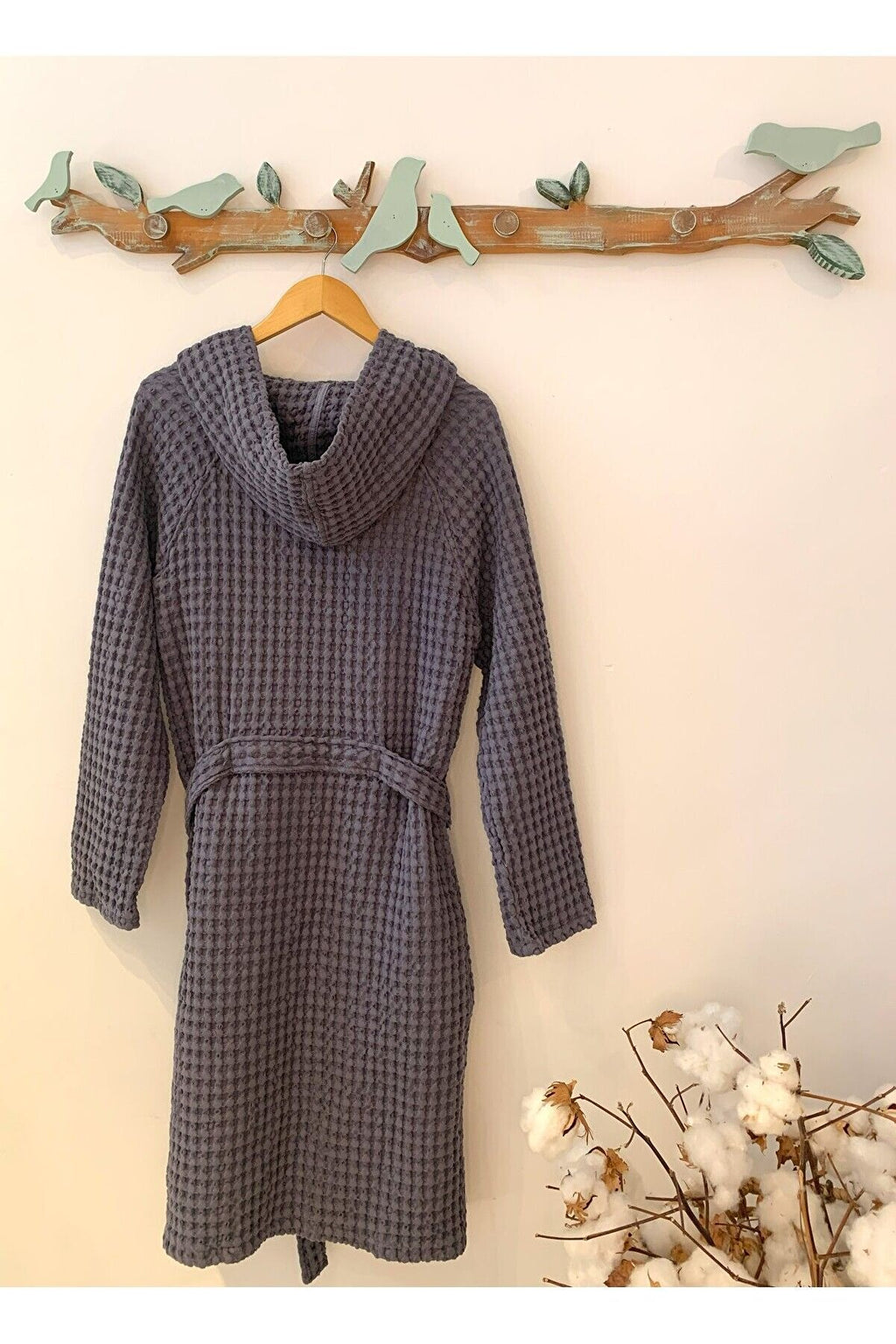 Kadın-erkek Bornoz/sabahlık/kimono Waffle Kumaş %100 Organik Pamuk