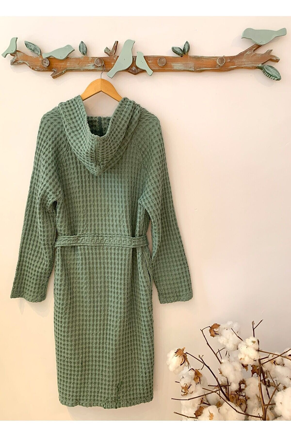 Kadın-erkek Bornoz/sabahlık/kimono Waffle Kumaş %100 Organik Pamuk