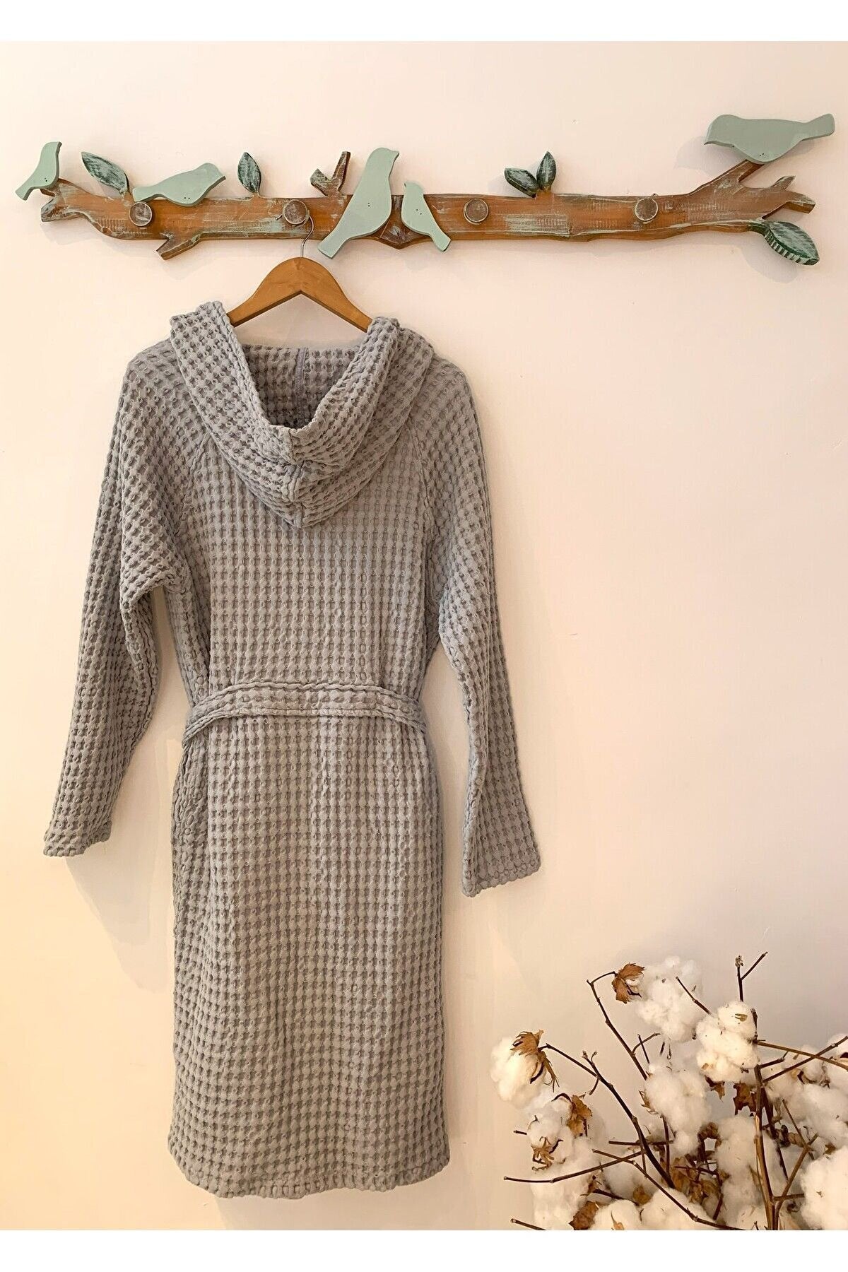 Kadın-erkek Bornoz/sabahlık/kimono Waffle Kumaş %100 Organik Pamuk