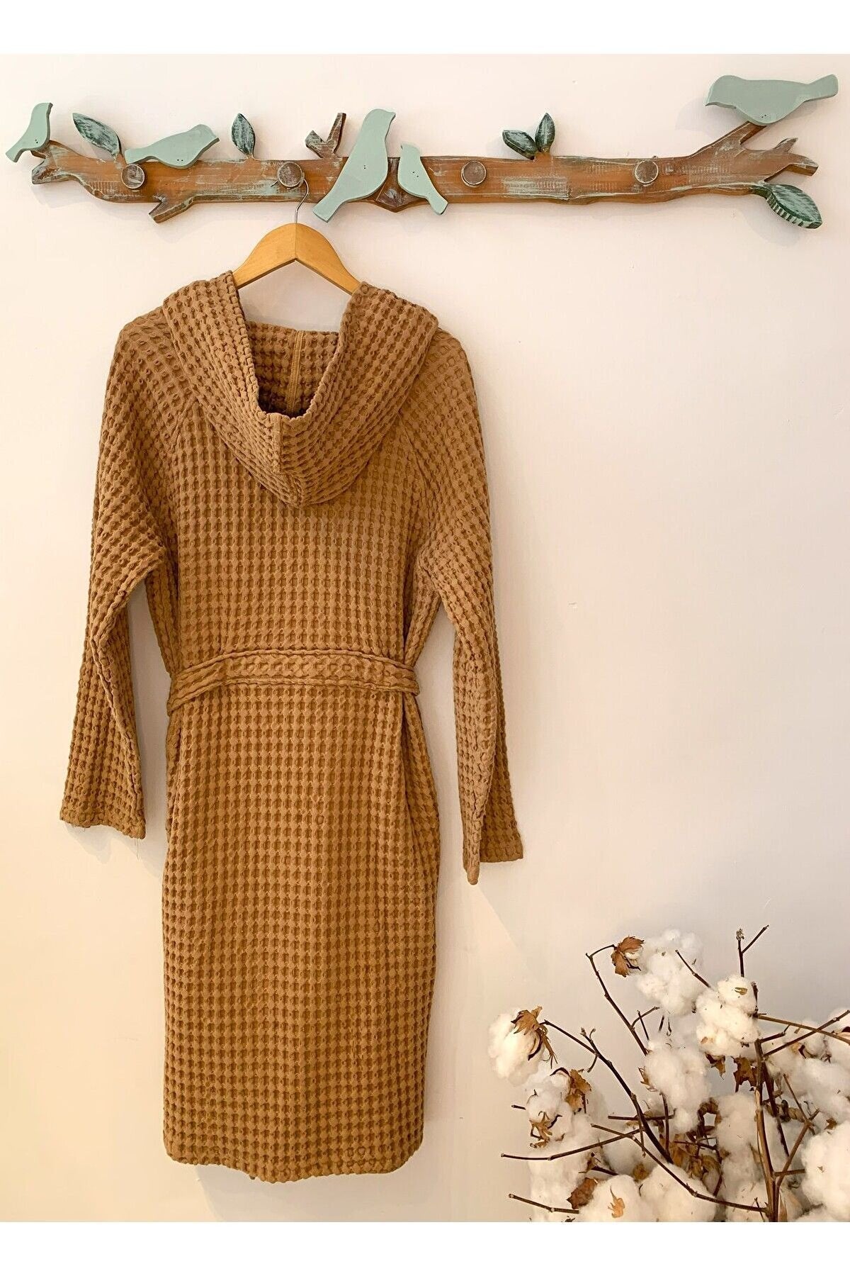 Kadın-erkek Bornoz/sabahlık/kimono Waffle Kumaş %100 Organik Pamuk