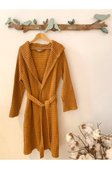 Kadın-erkek Bornoz/sabahlık/kimono Waffle Kumaş %100 Organik Pamuk