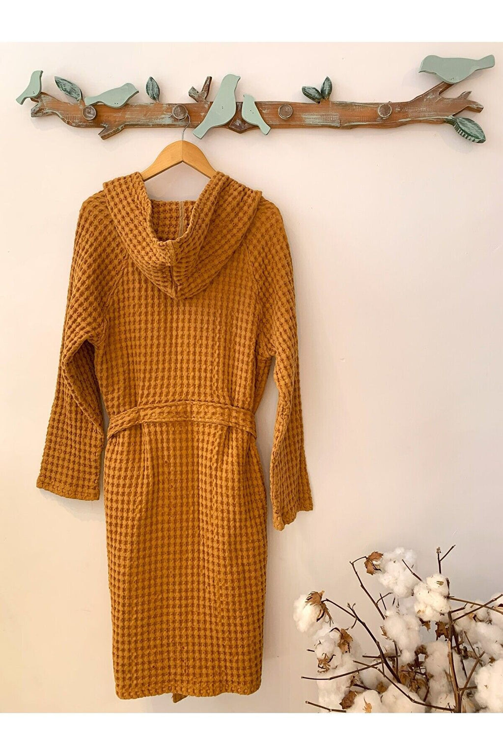 Kadın-erkek Bornoz/sabahlık/kimono Waffle Kumaş %100 Organik Pamuk