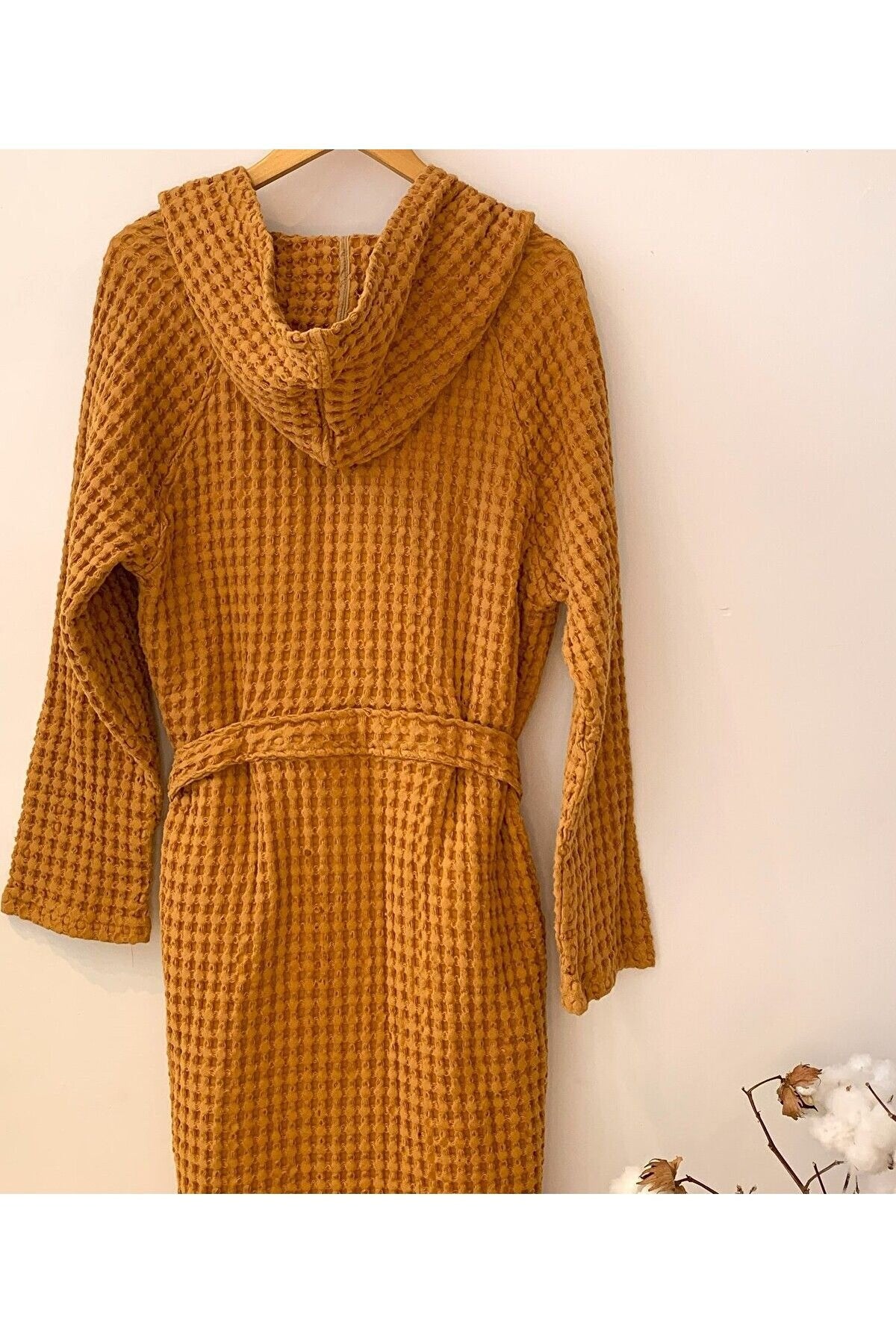 Kadın-erkek Bornoz/sabahlık/kimono Waffle Kumaş %100 Organik Pamuk