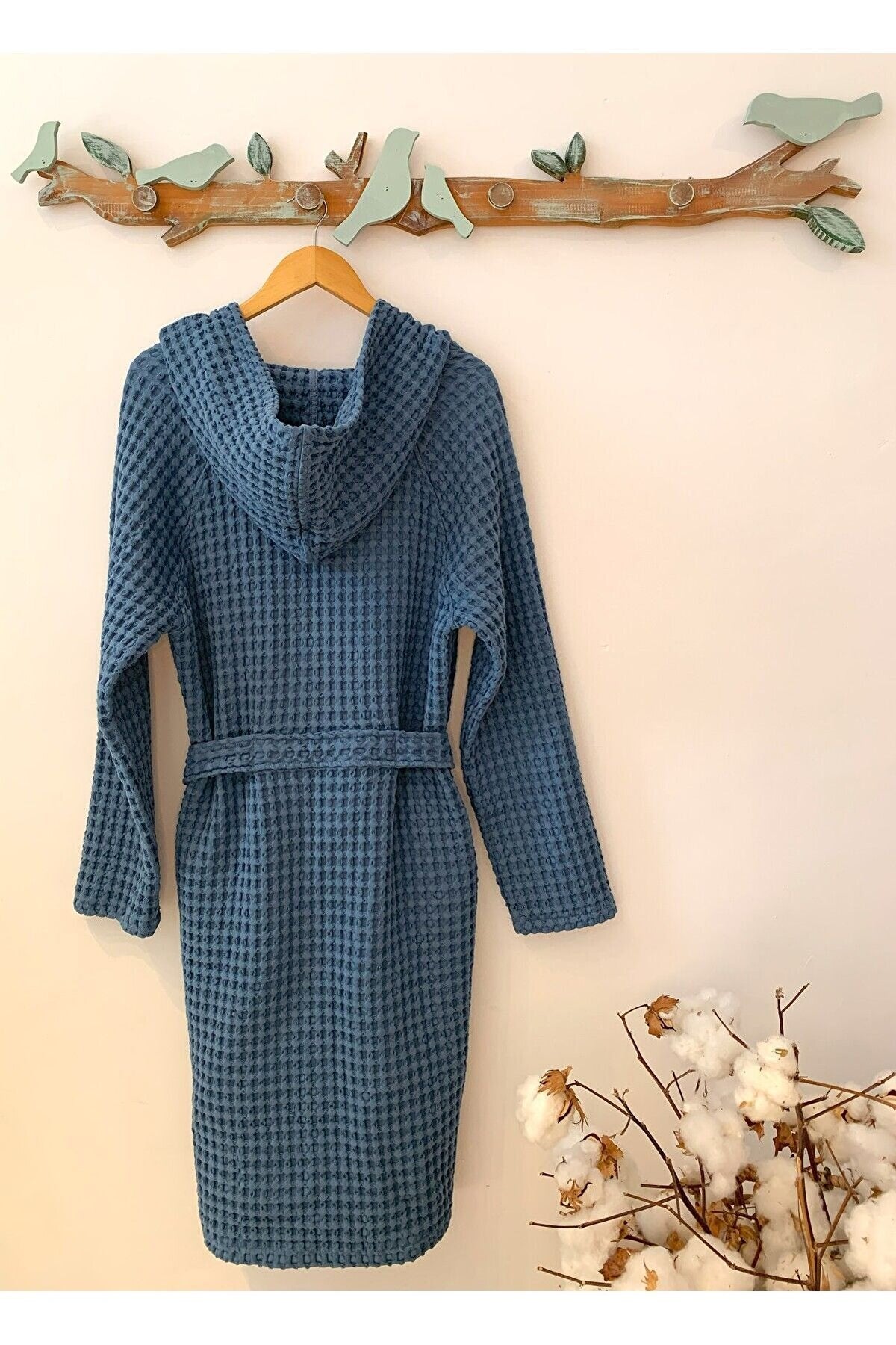 Kadın-erkek Bornoz/sabahlık/kimono Waffle Kumaş %100 Organik Pamuk