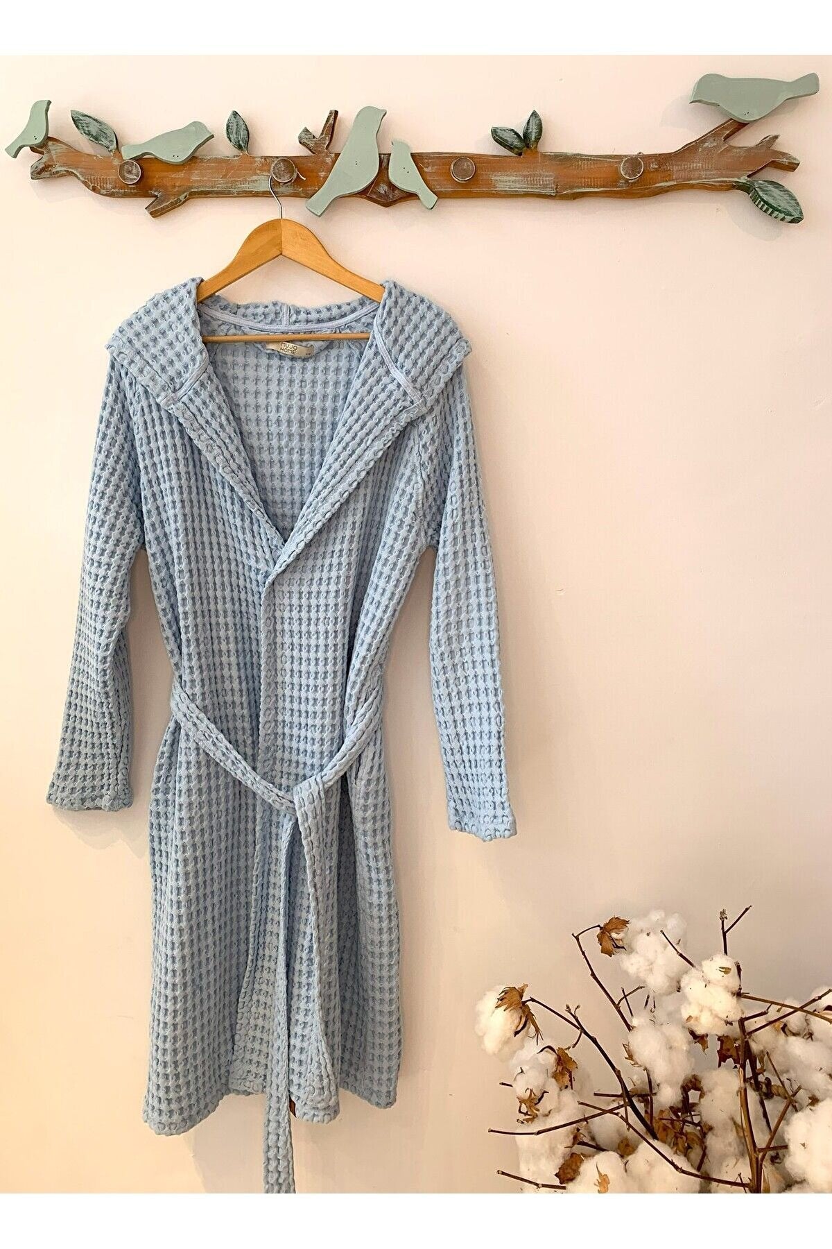 Kadın-erkek Bornoz/sabahlık/kimono Waffle Kumaş %100 Organik Pamuk
