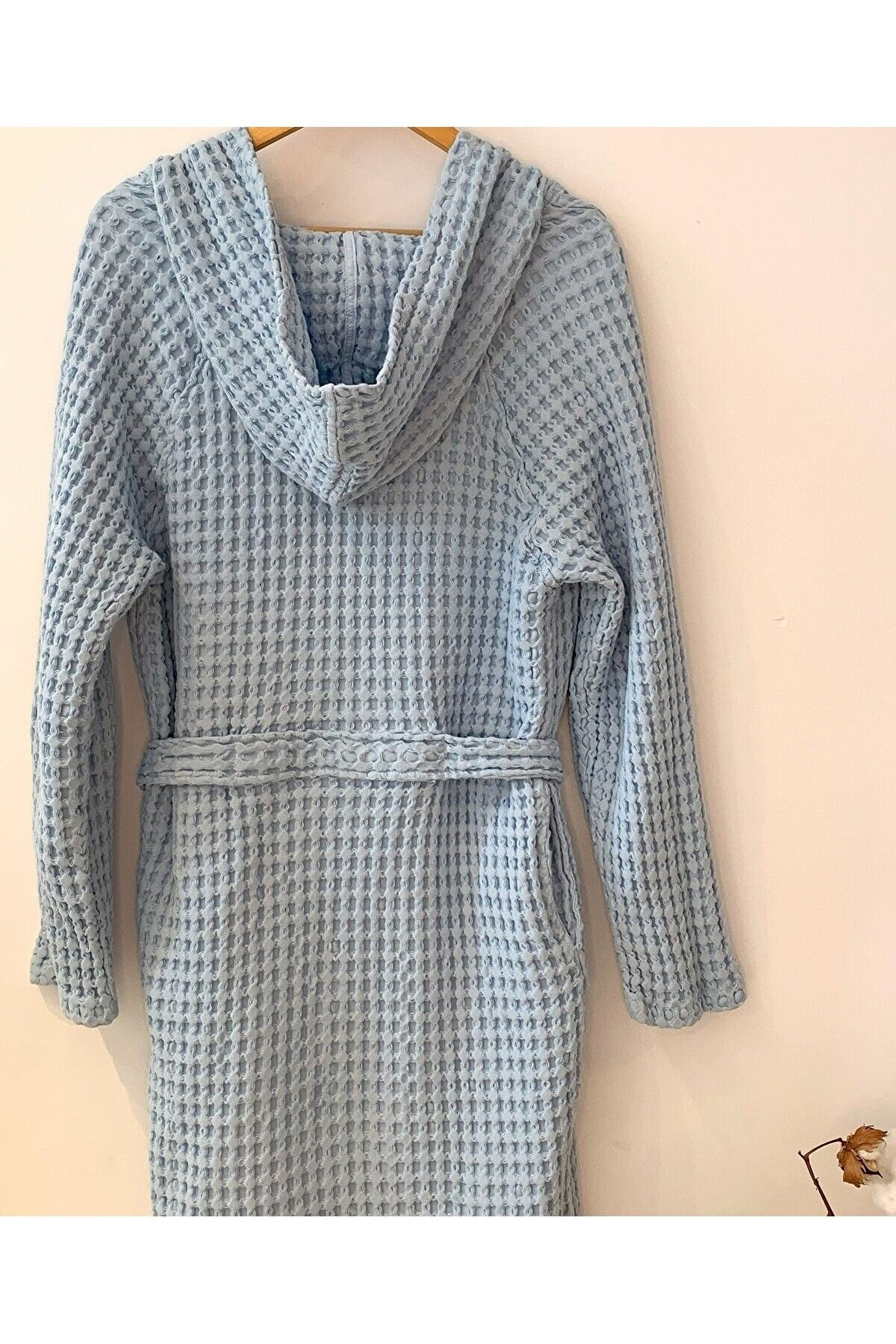 Kadın-erkek Bornoz/sabahlık/kimono Waffle Kumaş %100 Organik Pamuk