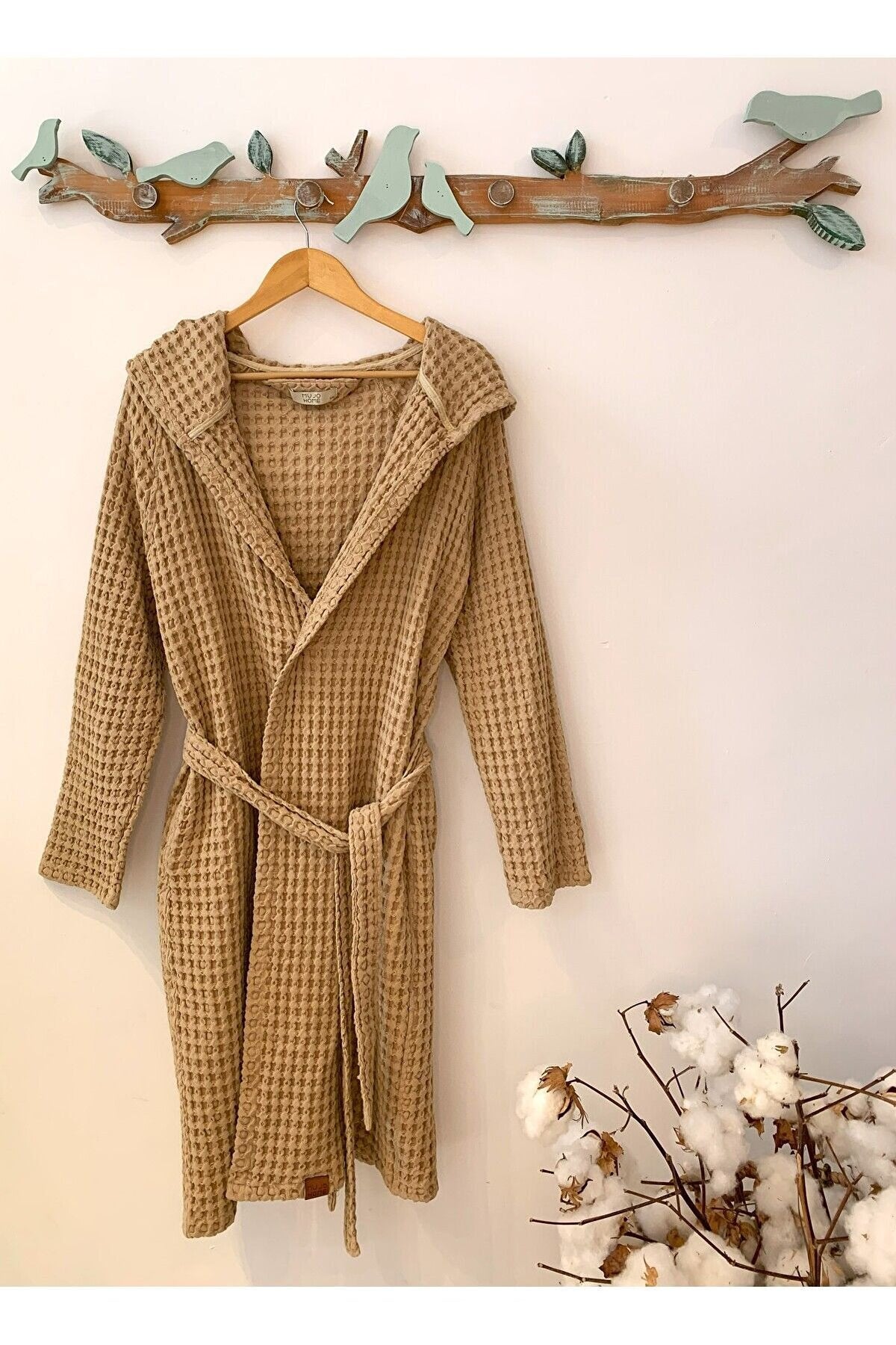 Kadın-erkek Bornoz/sabahlık/kimono Waffle Kumaş %100 Organik Pamuk