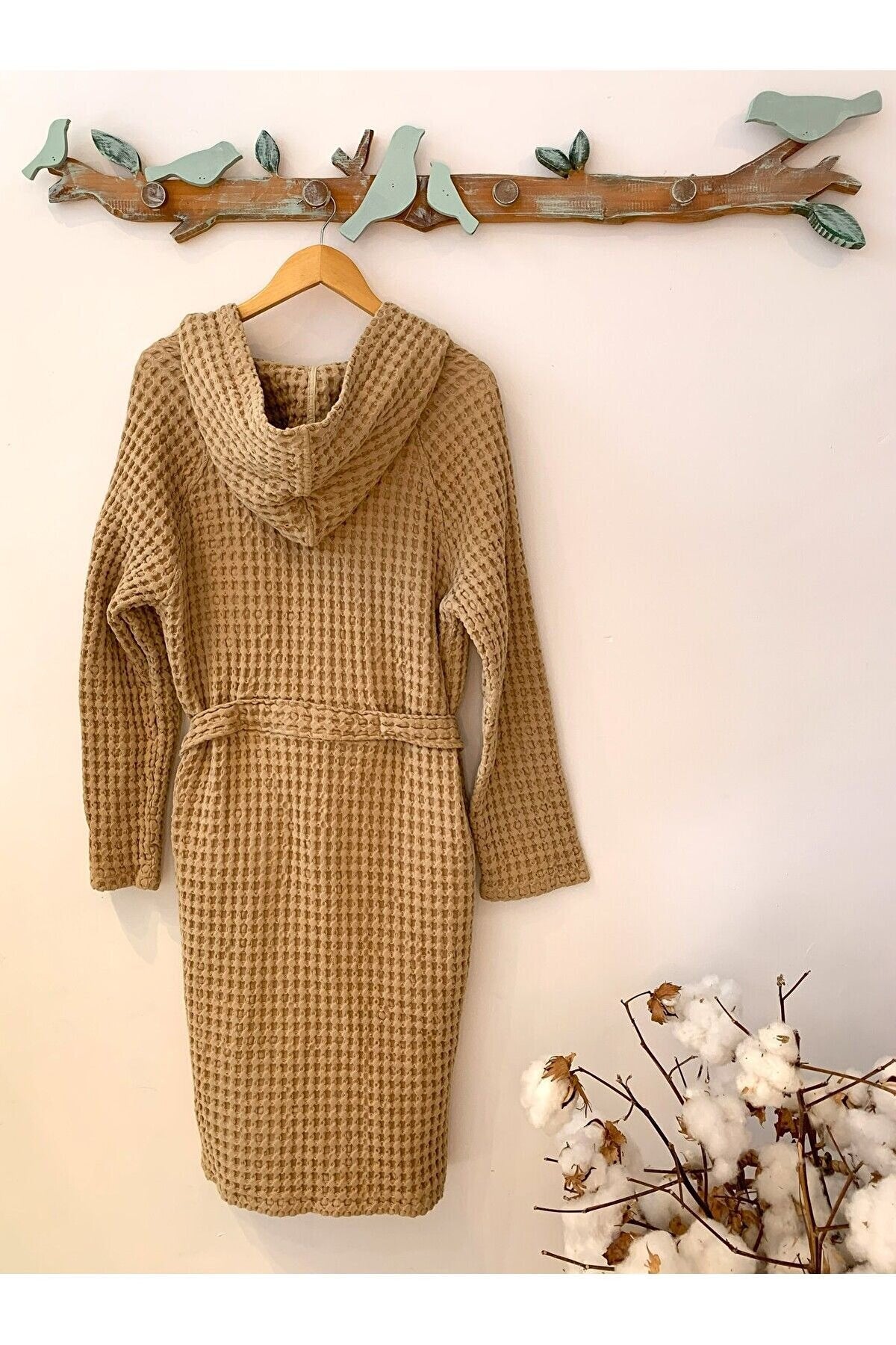 Kadın-erkek Bornoz/sabahlık/kimono Waffle Kumaş %100 Organik Pamuk