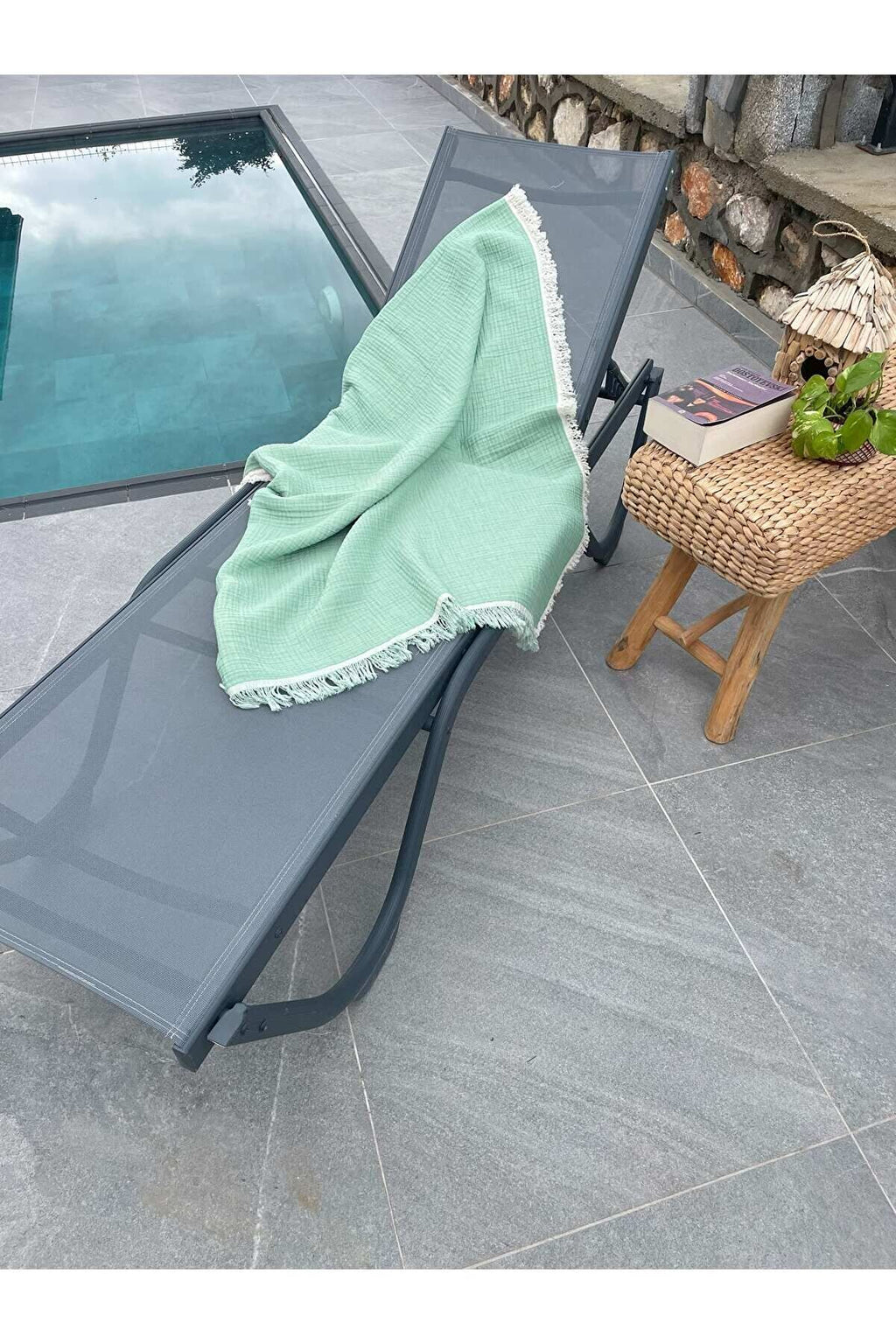 Müslin Peştamal-banyo Havlusu-plaj Havlusu 90*200cm %100 Organik 4 Katlı Müslin