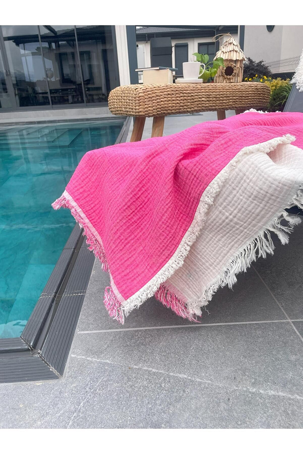 Müslin Peştamal-banyo Havlusu-plaj Havlusu 90*200cm %100 Organik 4 Katlı Müslin