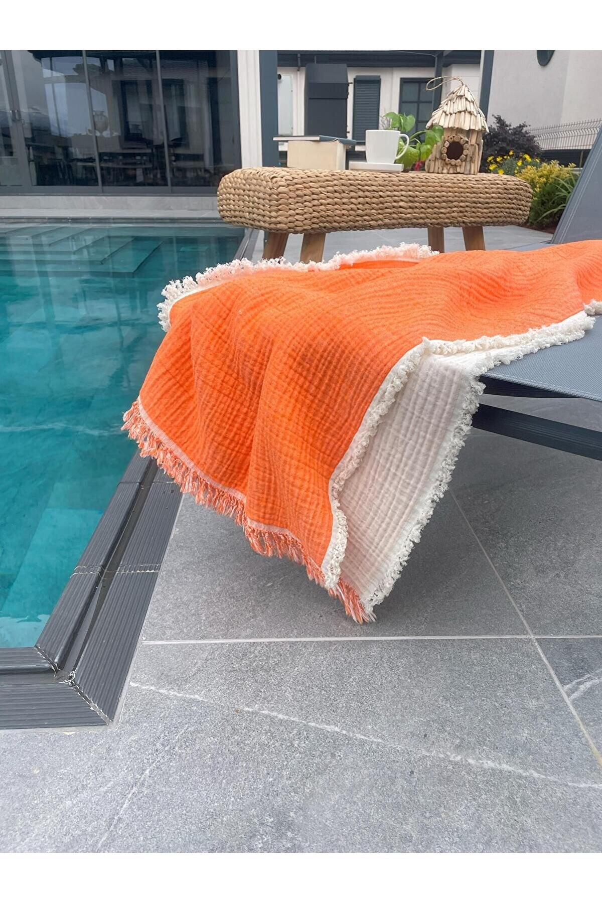 Müslin Peştamal-banyo Havlusu-plaj Havlusu 90*200cm %100 Organik 4 Katlı Müslin