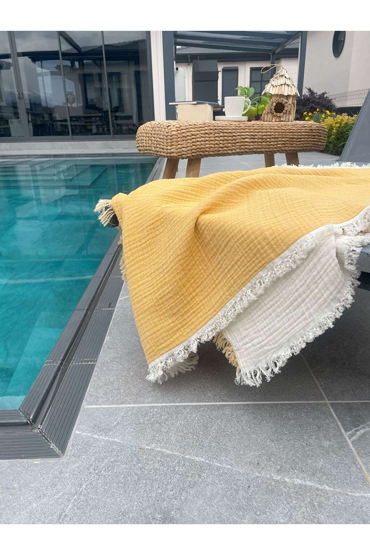 Müslin Peştamal-banyo Havlusu-plaj Havlusu 90*200cm %100 Organik 4 Katlı Müslin