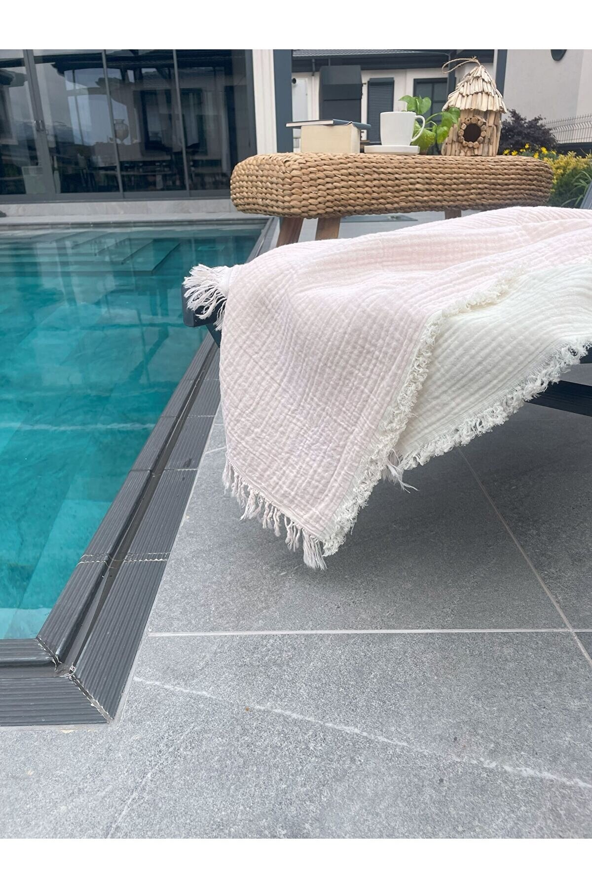 Müslin Peştamal-banyo Havlusu-plaj Havlusu 90*200cm %100 Organik 4 Katlı Müslin