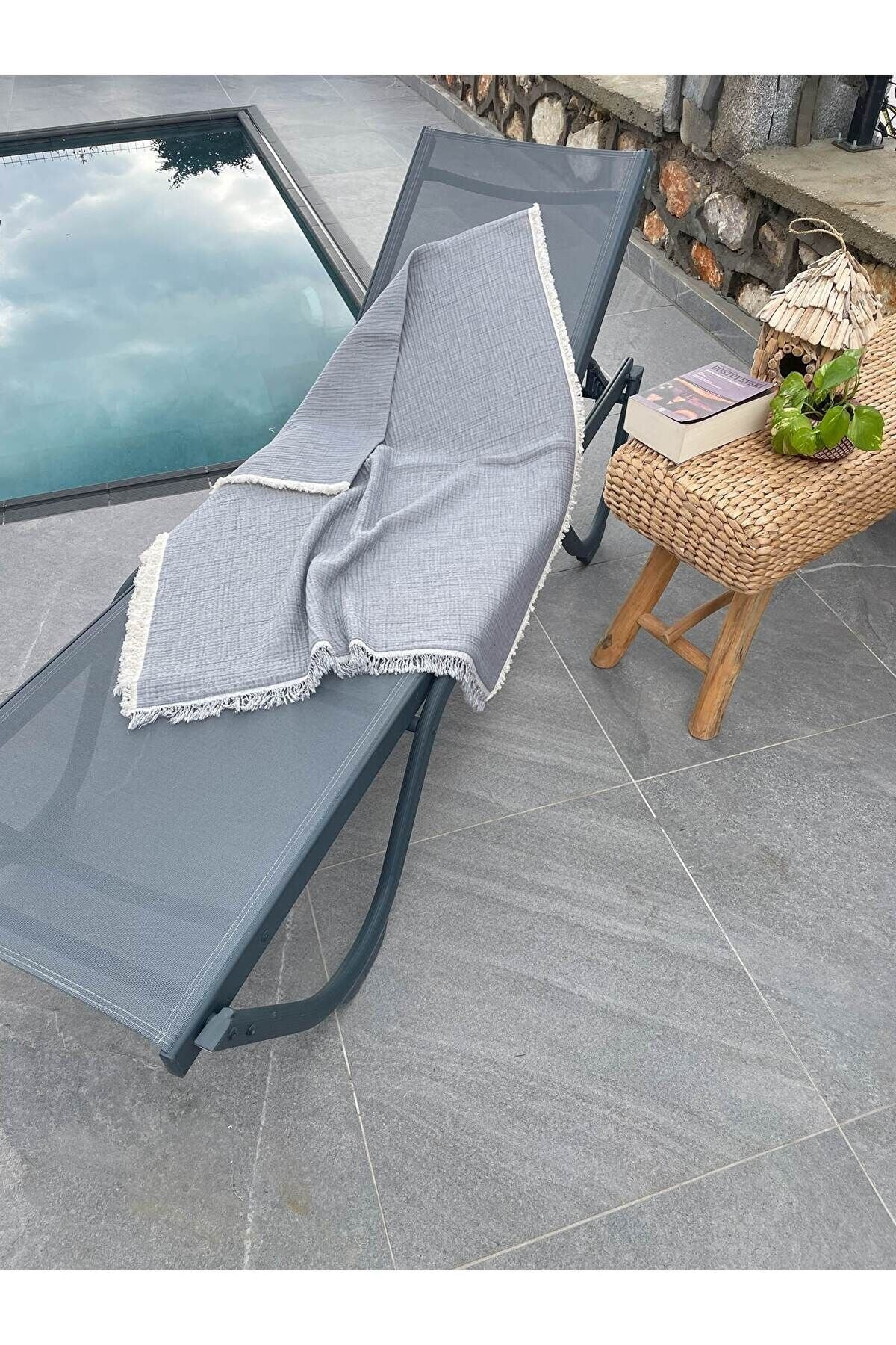 Müslin Peştamal-banyo Havlusu-plaj Havlusu 90*200cm %100 Organik 4 Katlı Müslin